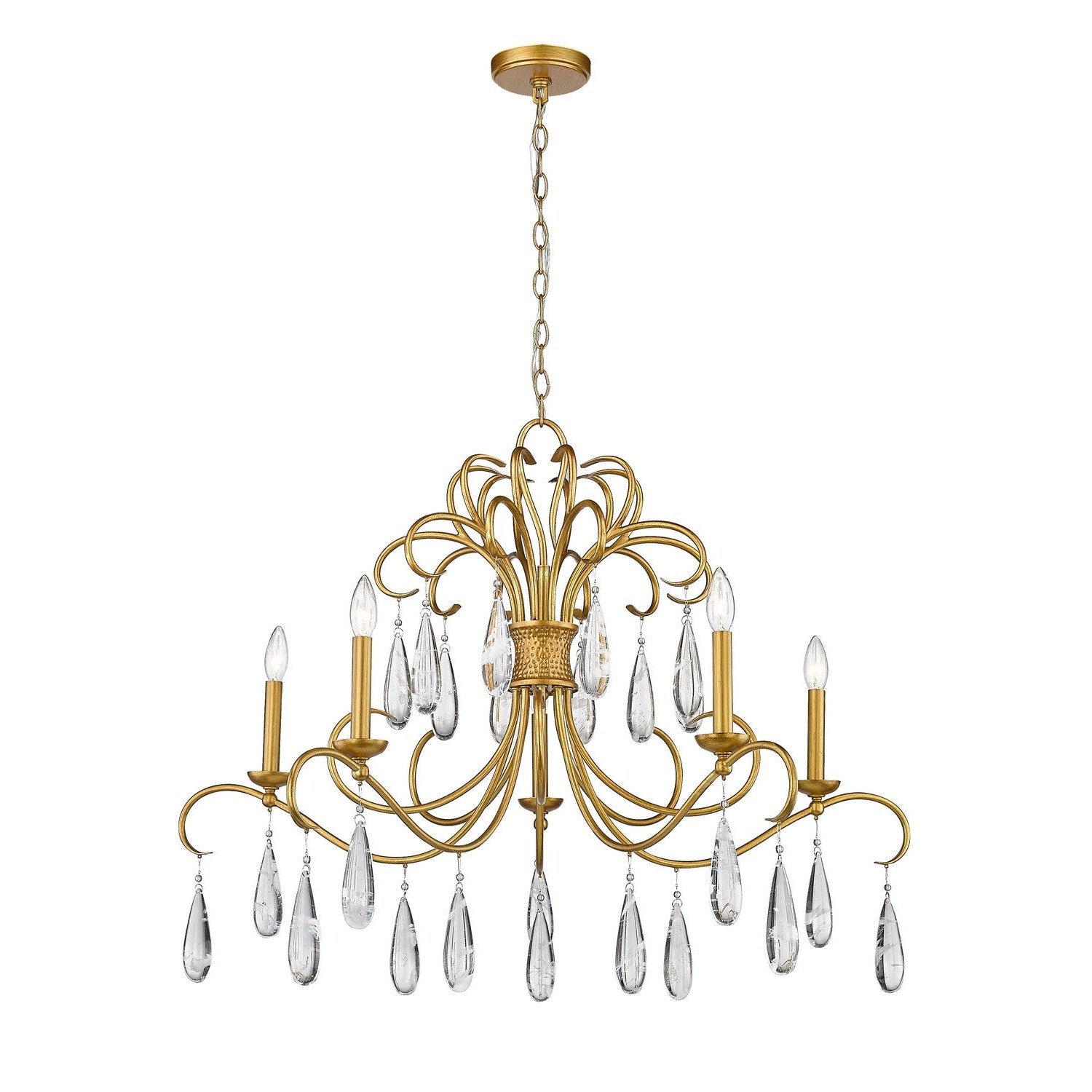 Z-Lite - 3039-38GG - Five Light Chandelier - Amara - Gilded Gold