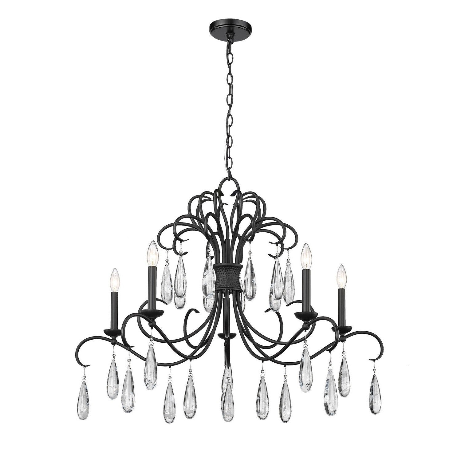 Z-Lite - 3039-38MB - Five Light Chandelier - Amara - Matte Black