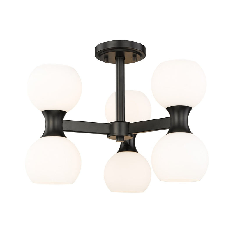 Z-Lite - 494-6SF-MB - Six Light Semi Flush Mount - Artemis - Matte Black