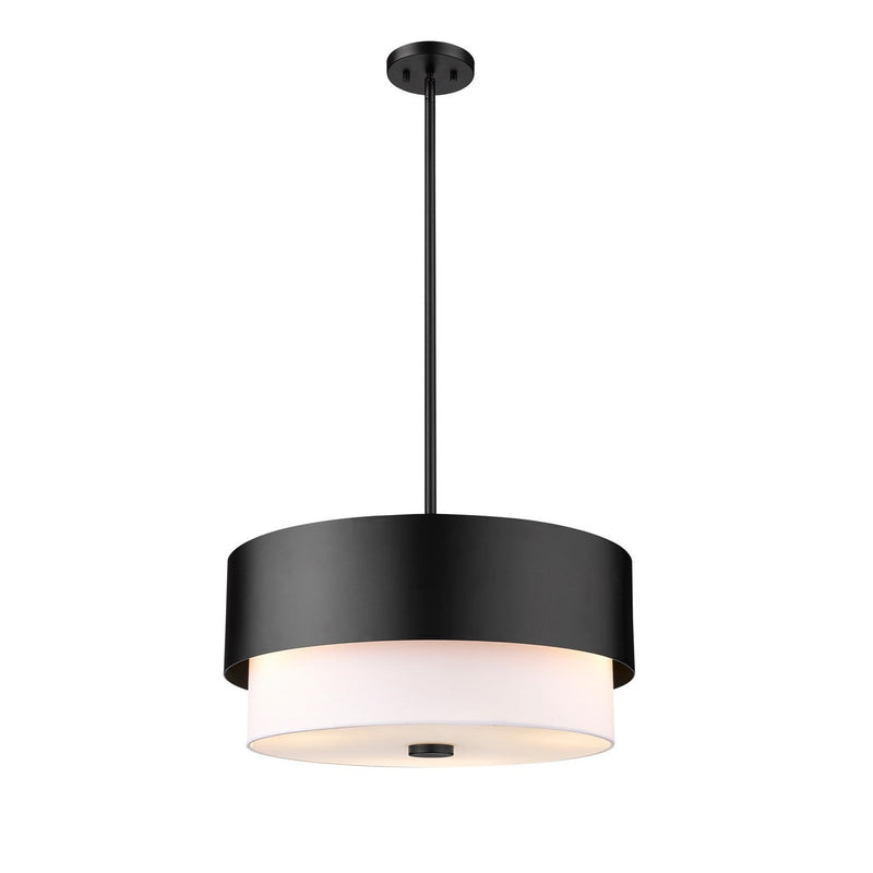 Z-Lite - 495P18-MB - Three Light Pendant - Counterpoint - Matte Black