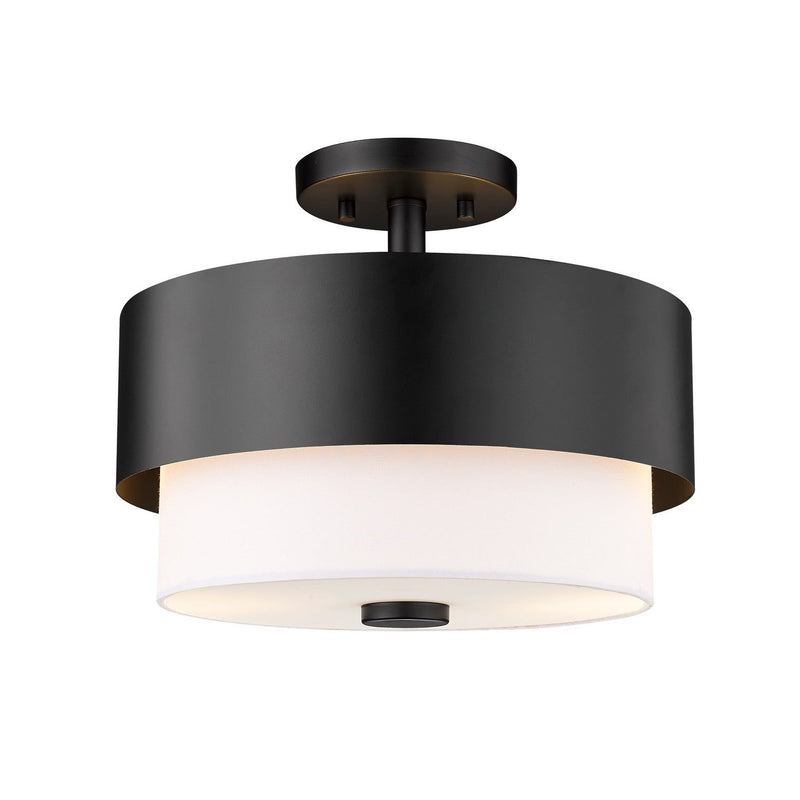 Z-Lite - 495SF13-MB - Two Light Semi Flush Mount - Counterpoint - Matte Black