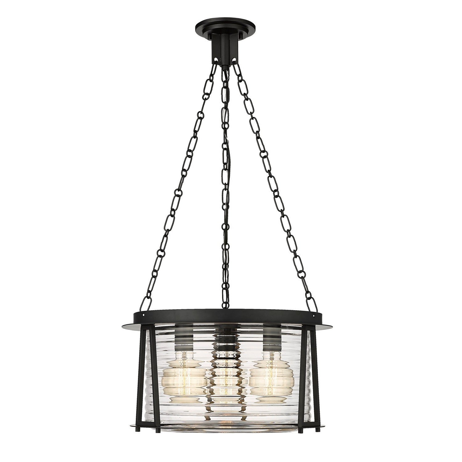 Z-Lite - 7503P18-MB - Three Light Pendant - Cape Harbor - Matte Black