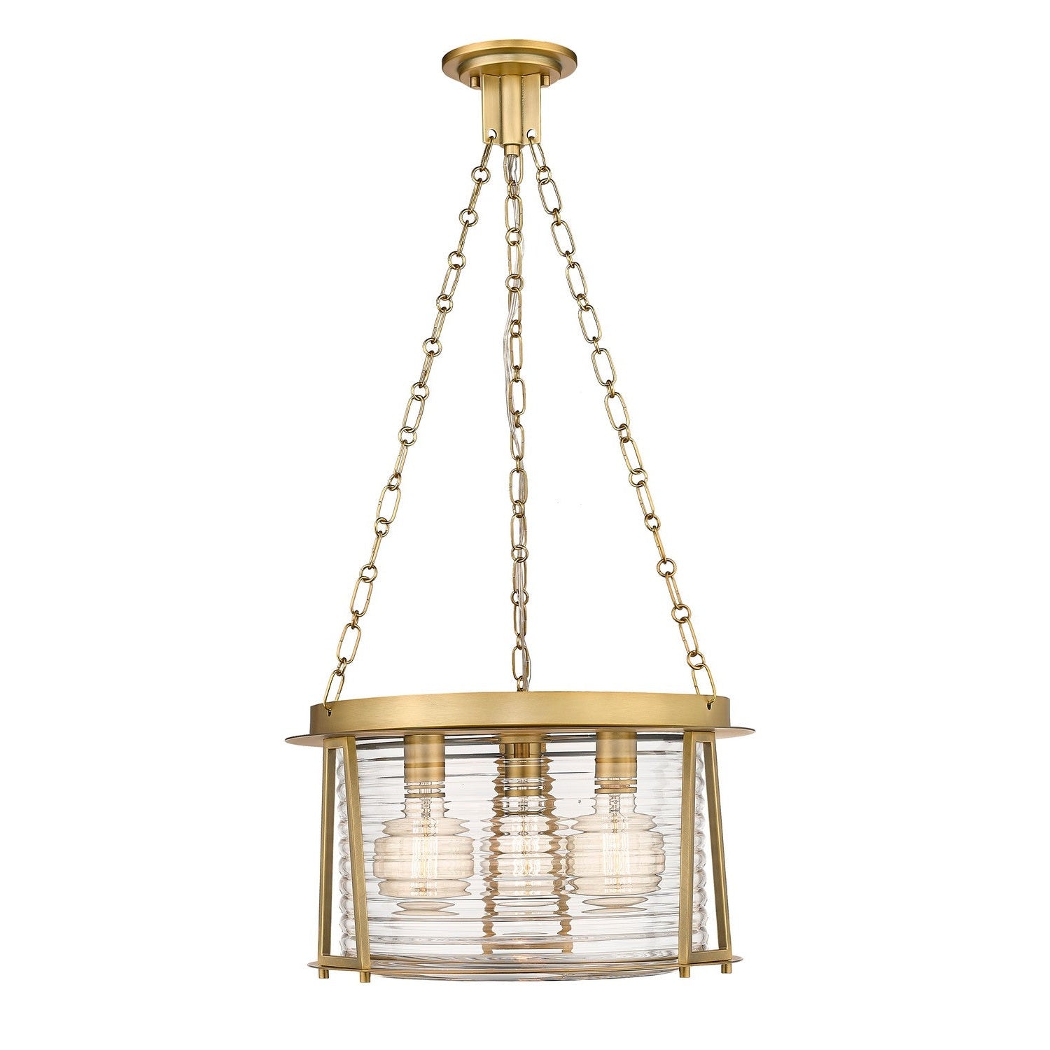 Z-Lite - 7503P18-RB - Three Light Pendant - Cape Harbor - Rubbed Brass