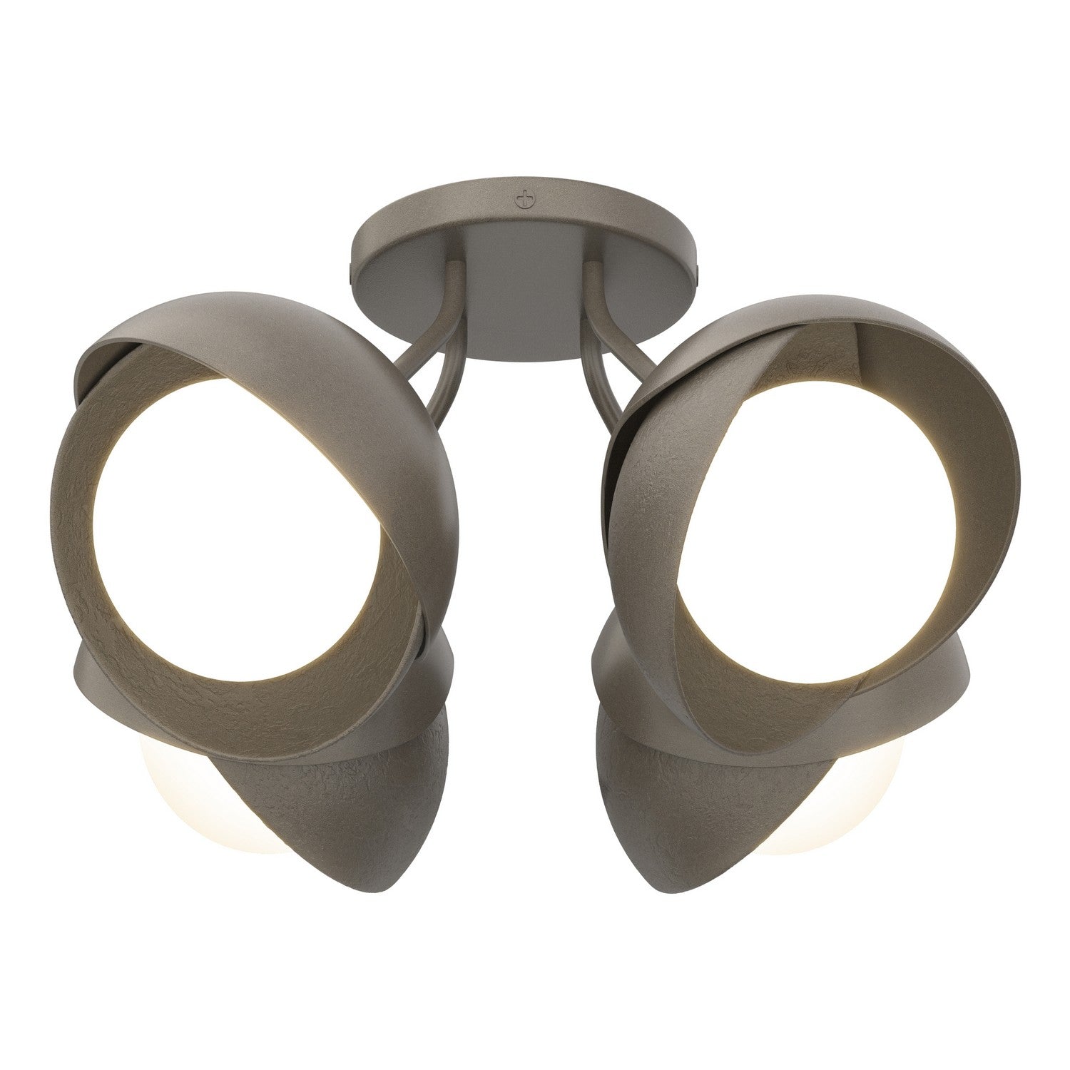 Hubbardton Forge - 121376-SKT-07-07-GG0711 - Four Light Semi-Flush Mount - Brooklyn - Dark Smoke