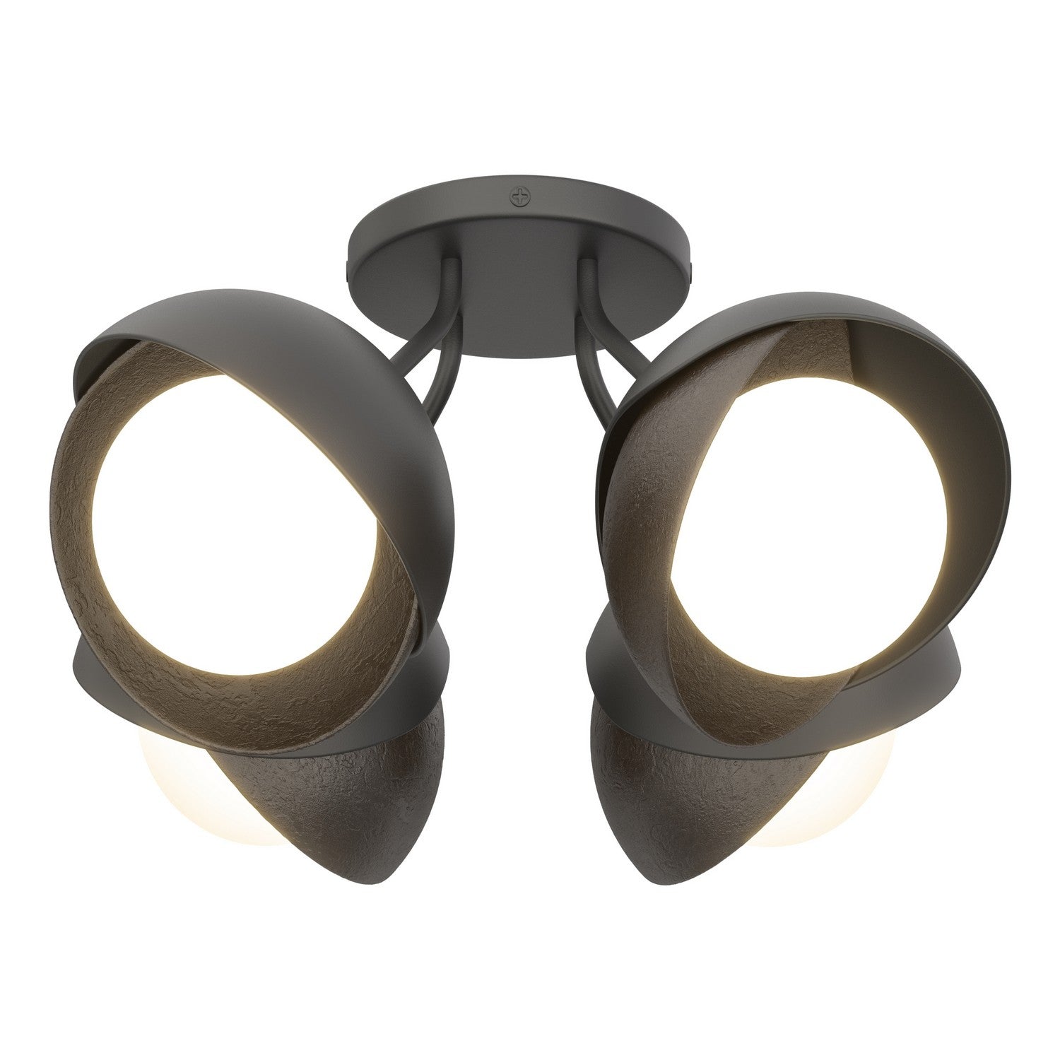 Hubbardton Forge - 121376-SKT-10-14-GG0711 - Four Light Semi-Flush Mount - Brooklyn - Black