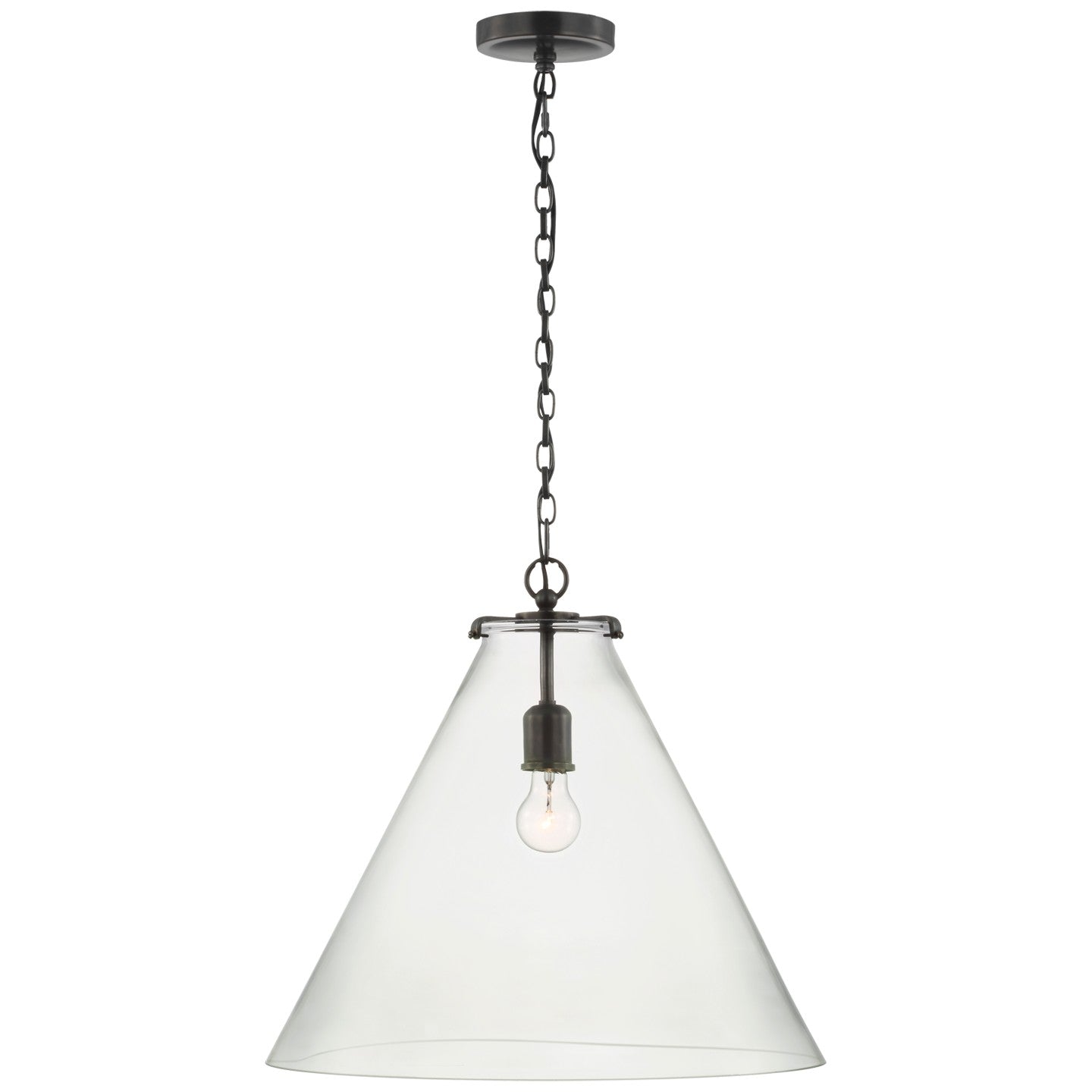 Visual Comfort Signature - TOB 5227BZ/G6-CG - LED Pendant - Katie Conical - Bronze