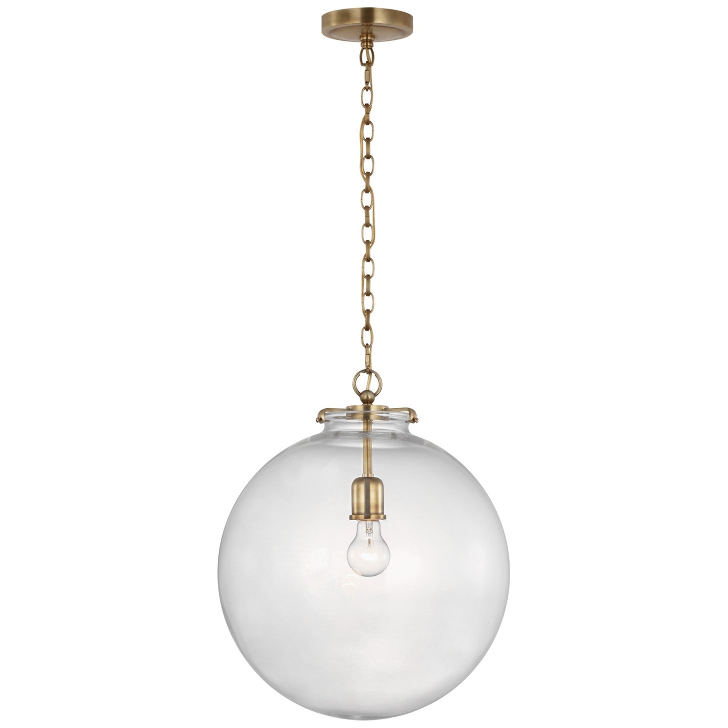 Visual Comfort Signature - TOB 5227HAB/G4-CG - LED Pendant - Katie Globe - Hand-Rubbed Antique Brass