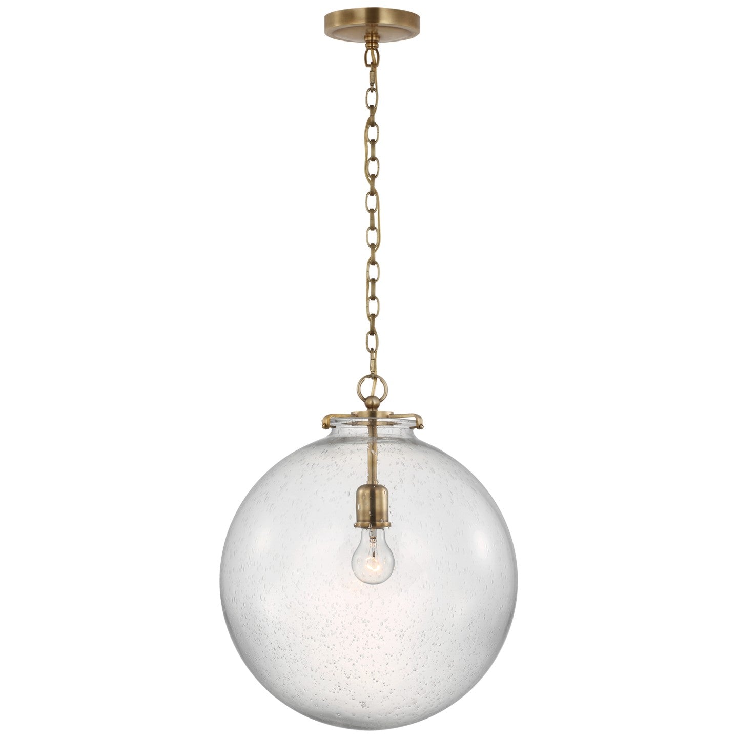 Visual Comfort Signature - TOB 5227HAB/G4-SG - LED Pendant - Katie Globe - Hand-Rubbed Antique Brass