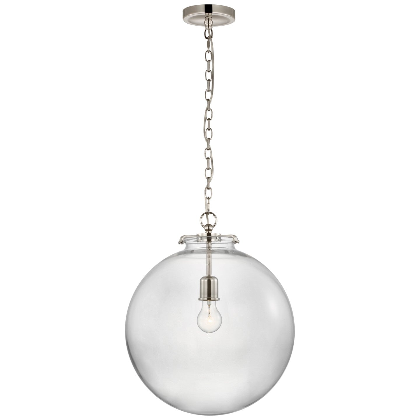 Visual Comfort Signature - TOB 5227PN/G4-CG - LED Pendant - Katie Globe - Polished Nickel