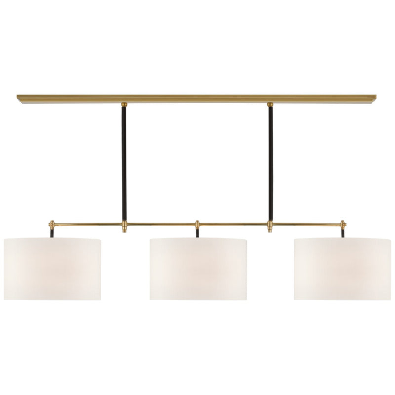 Visual Comfort Signature - TOB 5586HAB/CHC-L - LED Billiard - Bryant Wrapped - Hand-Rubbed Antique Brass and Chocolate Leather