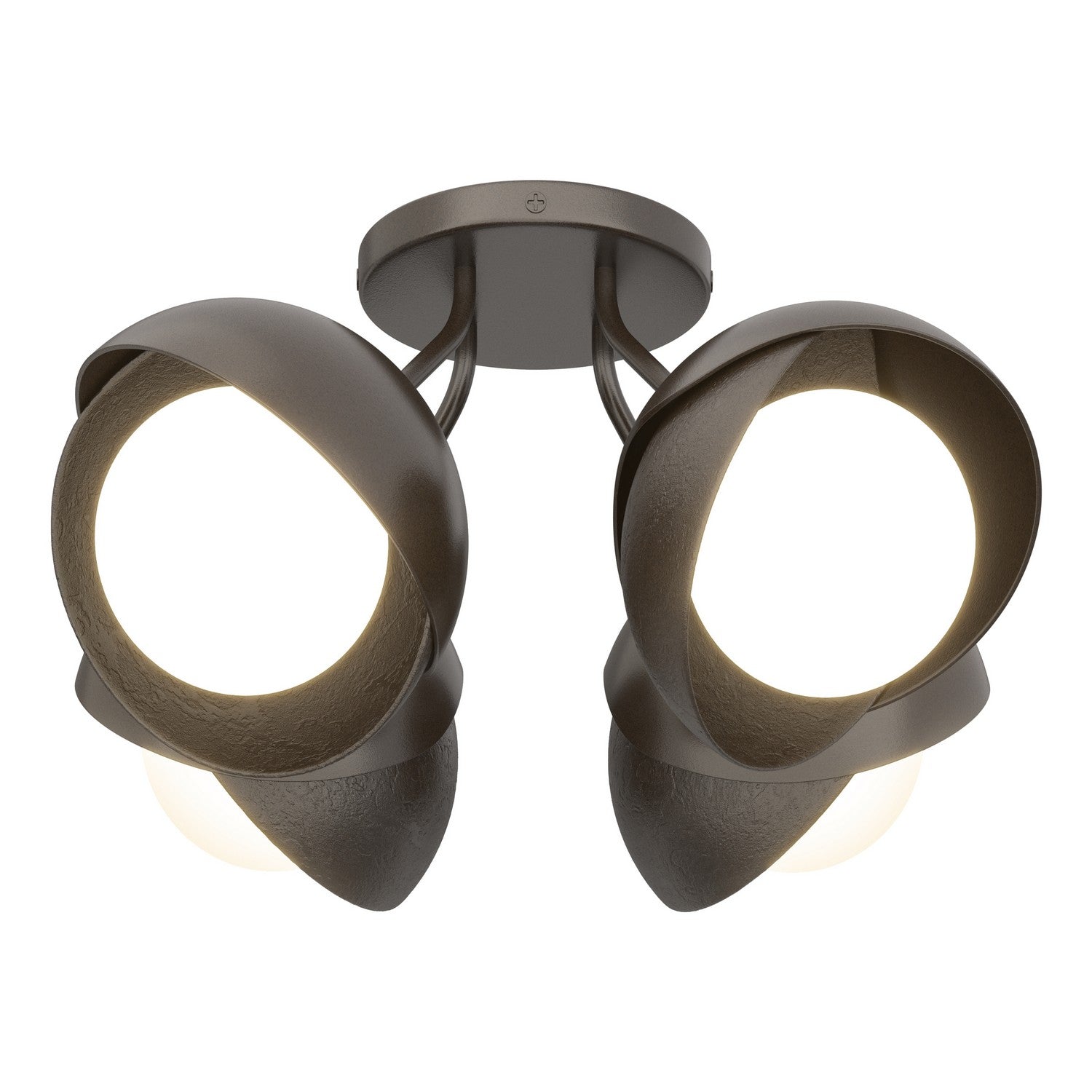 Hubbardton Forge - 121376-SKT-14-14-GG0711 - Four Light Semi-Flush Mount - Brooklyn - Oil Rubbed Bronze