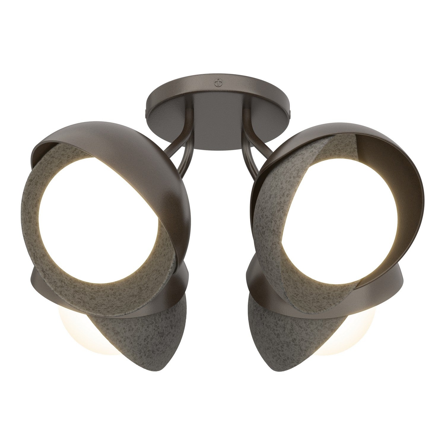 Hubbardton Forge - 121376-SKT-14-20-GG0711 - Four Light Semi-Flush Mount - Brooklyn - Oil Rubbed Bronze