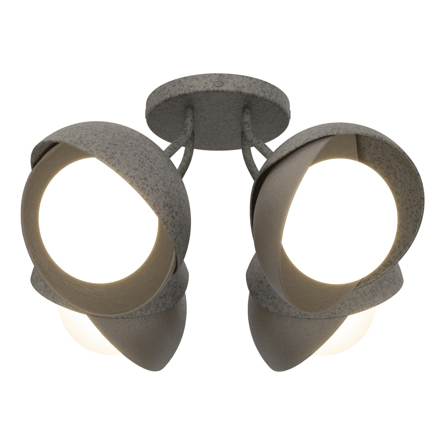 Hubbardton Forge - 121376-SKT-20-07-GG0711 - Four Light Semi-Flush Mount - Brooklyn - Natural Iron