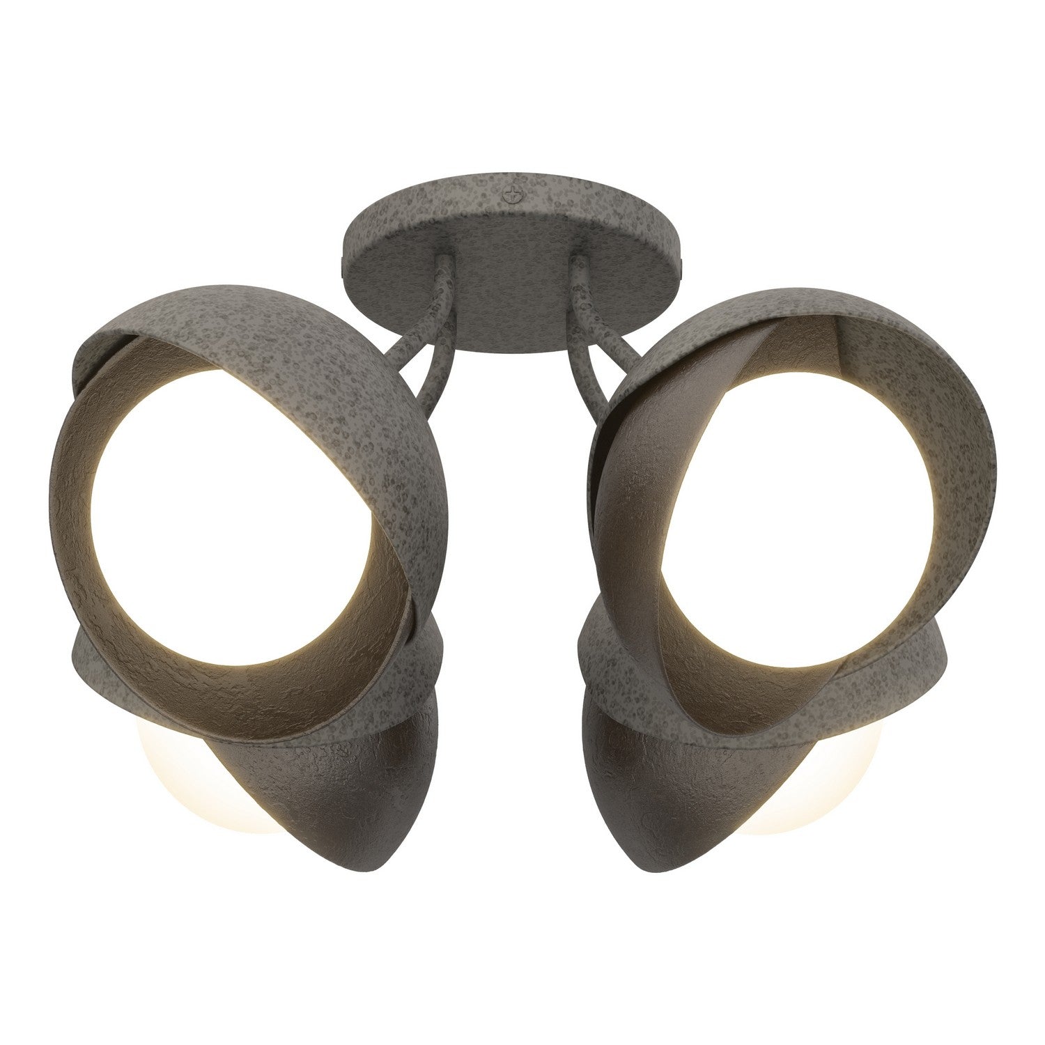 Hubbardton Forge - 121376-SKT-20-14-GG0711 - Four Light Semi-Flush Mount - Brooklyn - Natural Iron