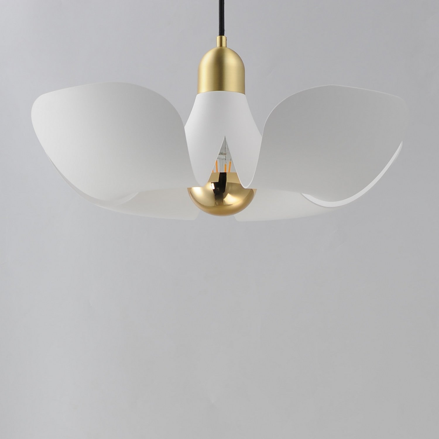Maxim - 11394WTSBR - LED Pendant - Poppy - White/Satin Brass