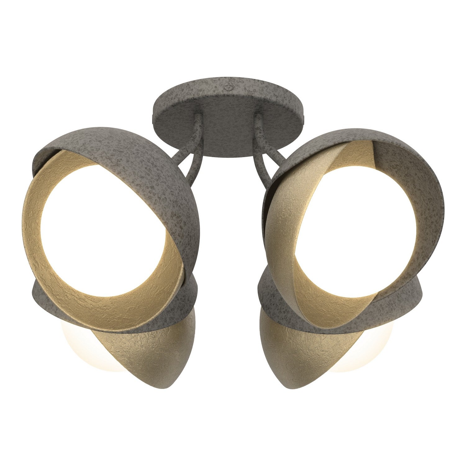 Hubbardton Forge - 121376-SKT-20-84-GG0711 - Four Light Semi-Flush Mount - Brooklyn - Natural Iron