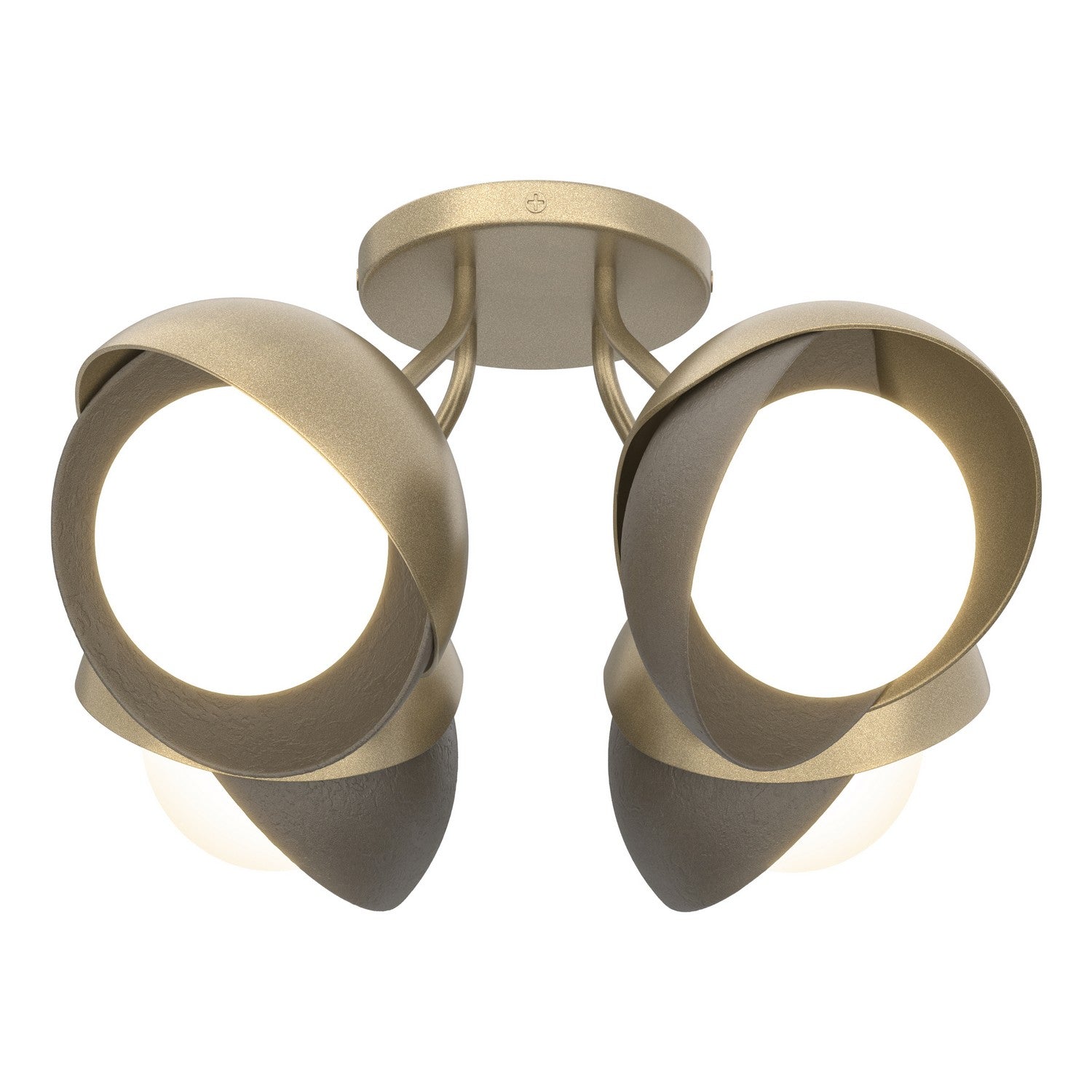 Hubbardton Forge - 121376-SKT-84-07-GG0711 - Four Light Semi-Flush Mount - Brooklyn - Soft Gold