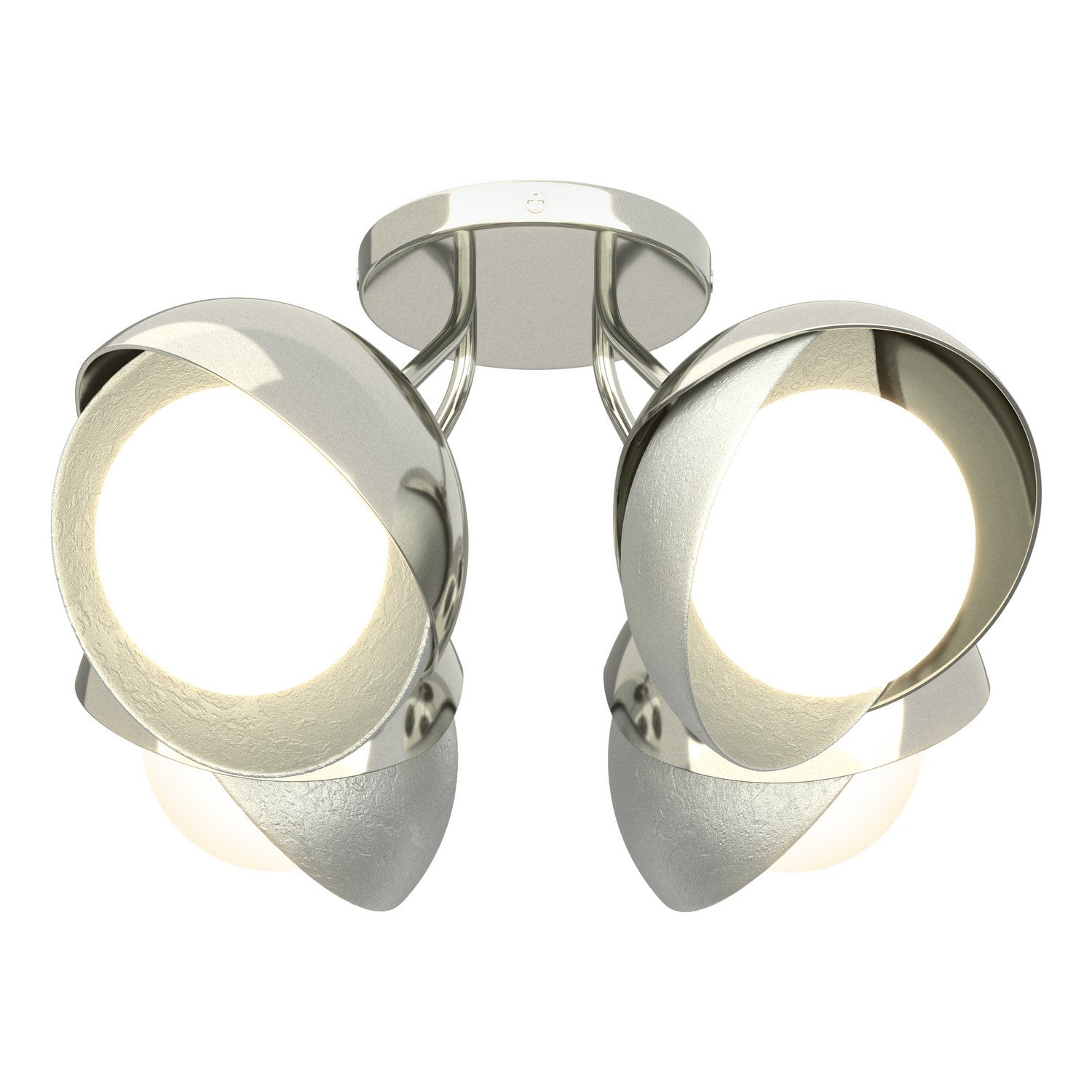 Hubbardton Forge - 121376-SKT-85-82-GG0711 - Four Light Semi-Flush Mount - Brooklyn - Sterling