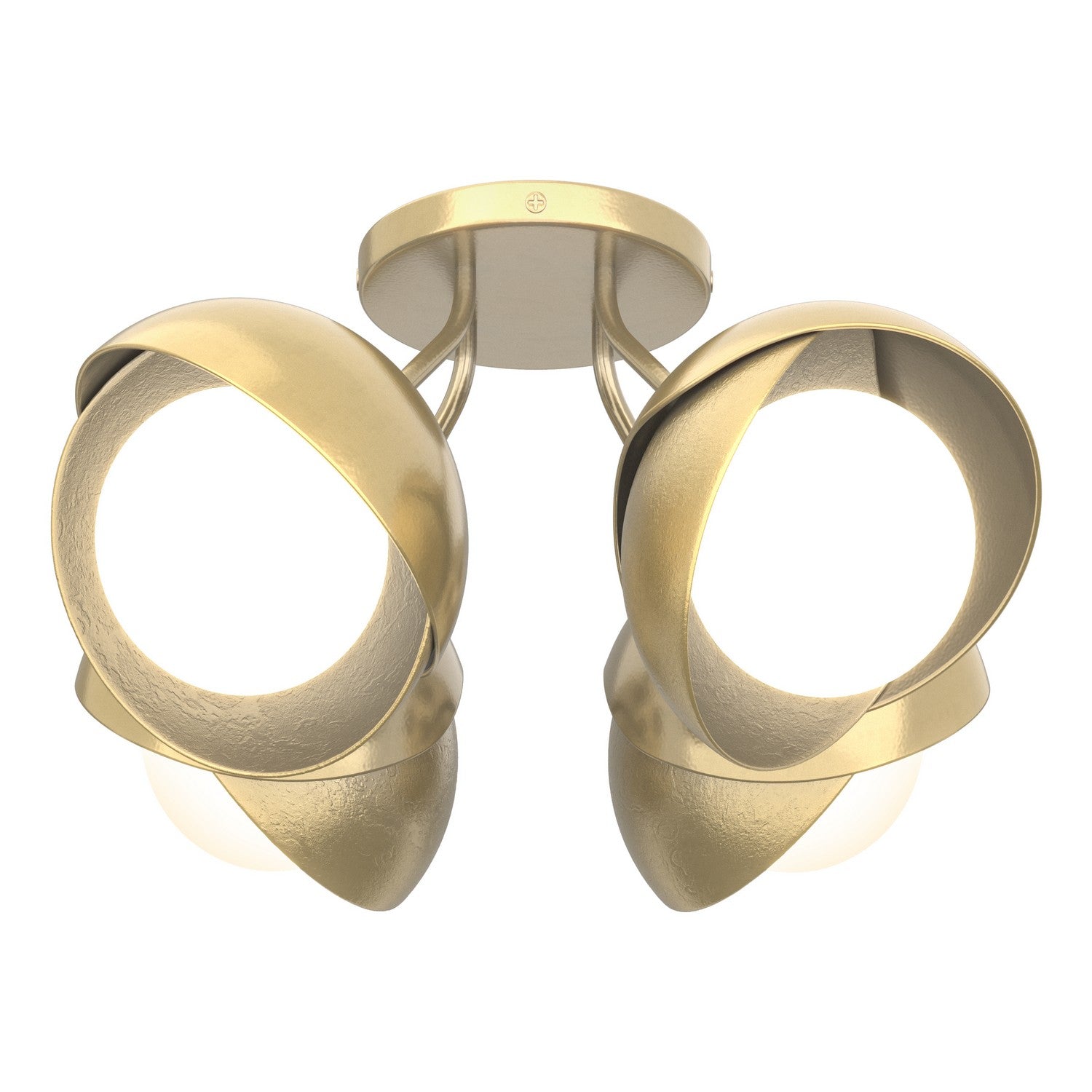 Hubbardton Forge - 121376-SKT-86-86-GG0711 - Four Light Semi-Flush Mount - Brooklyn - Modern Brass