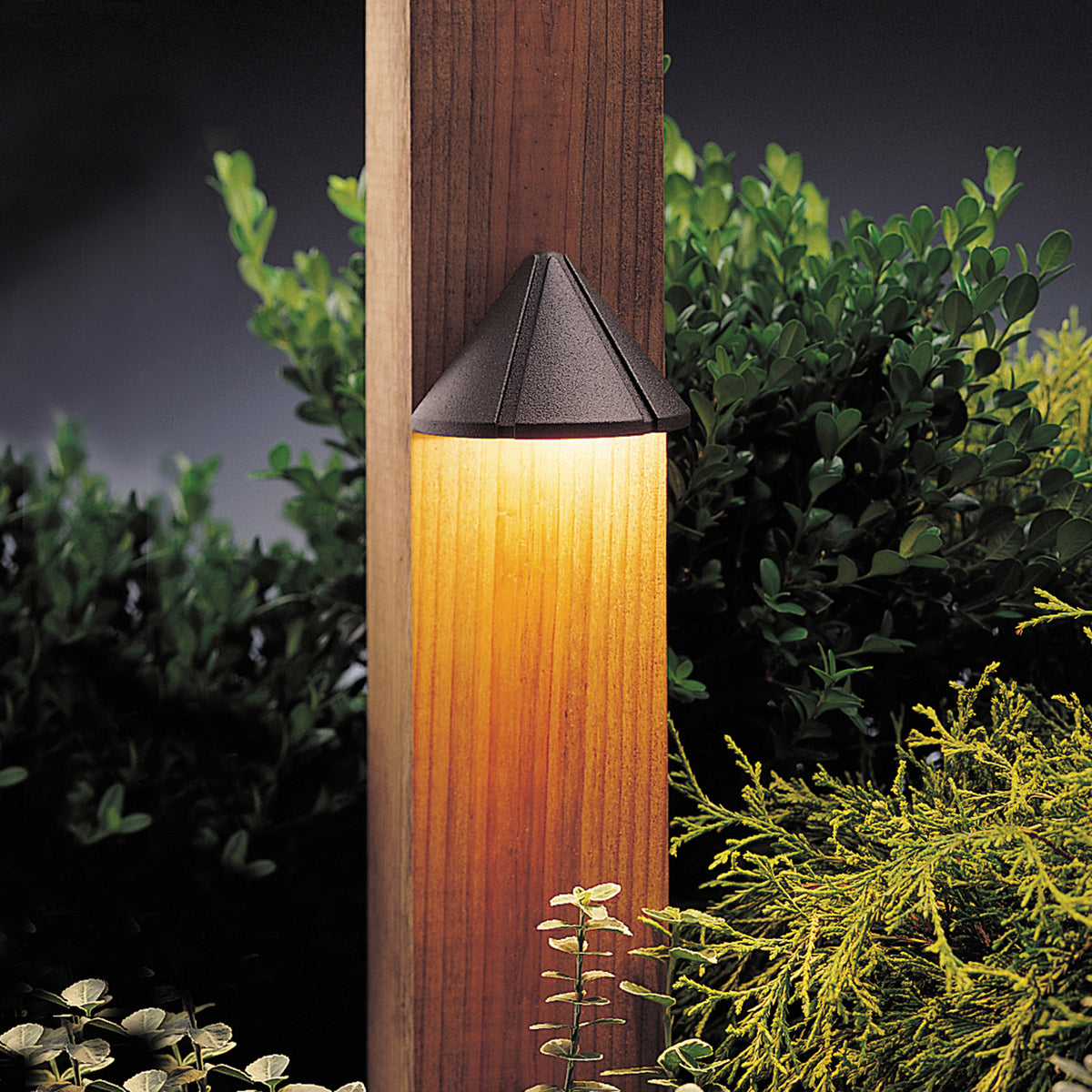Kichler - 15065AZT - One Light Deck - Six Groove - Textured Architectural Bronze