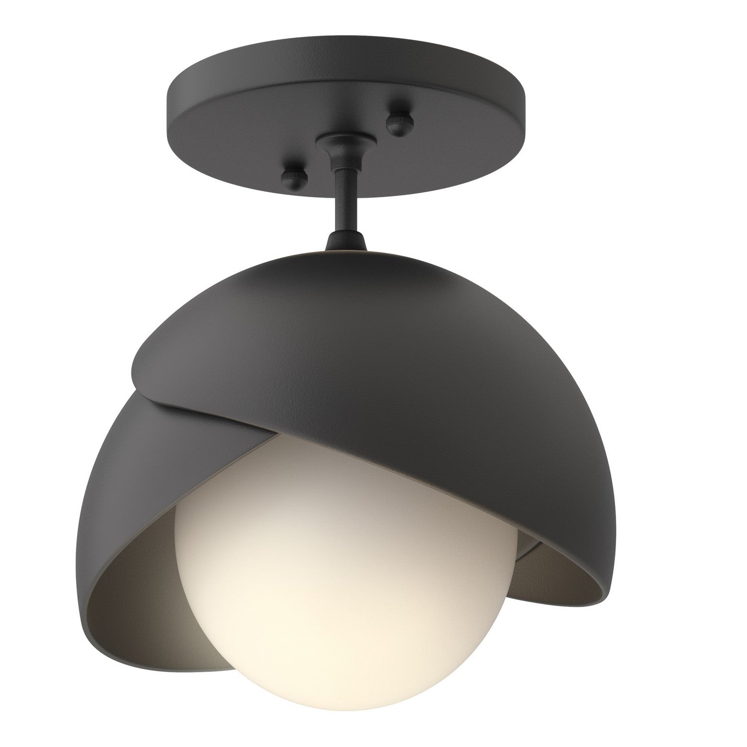 Hubbardton Forge - 121377-SKT-10-10-GG0711 - One Light Semi-Flush Mount - Brooklyn - Black
