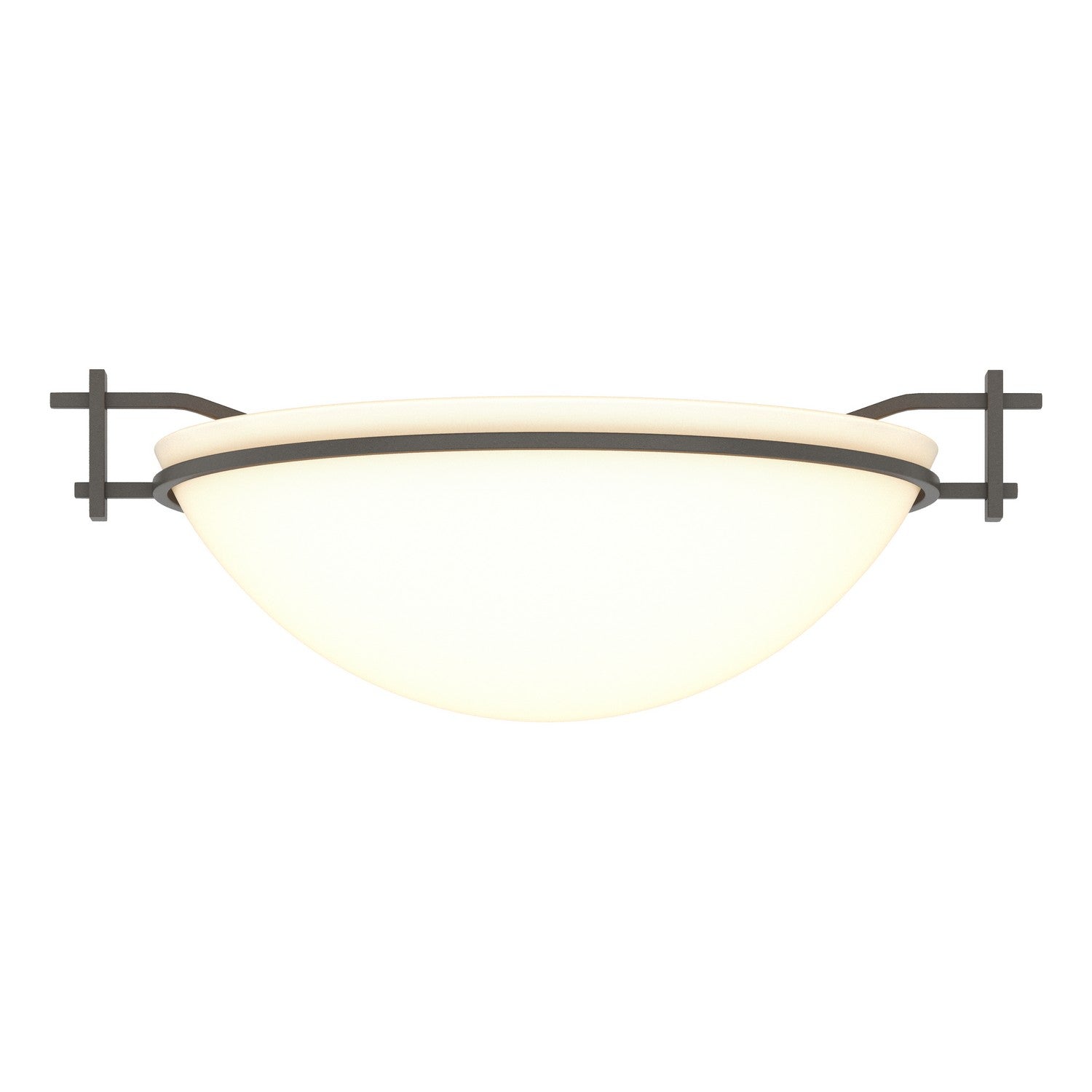 Hubbardton Forge - 124251-SKT-07-GG0045 - One Light Semi-Flush Mount - Moonband - Dark Smoke
