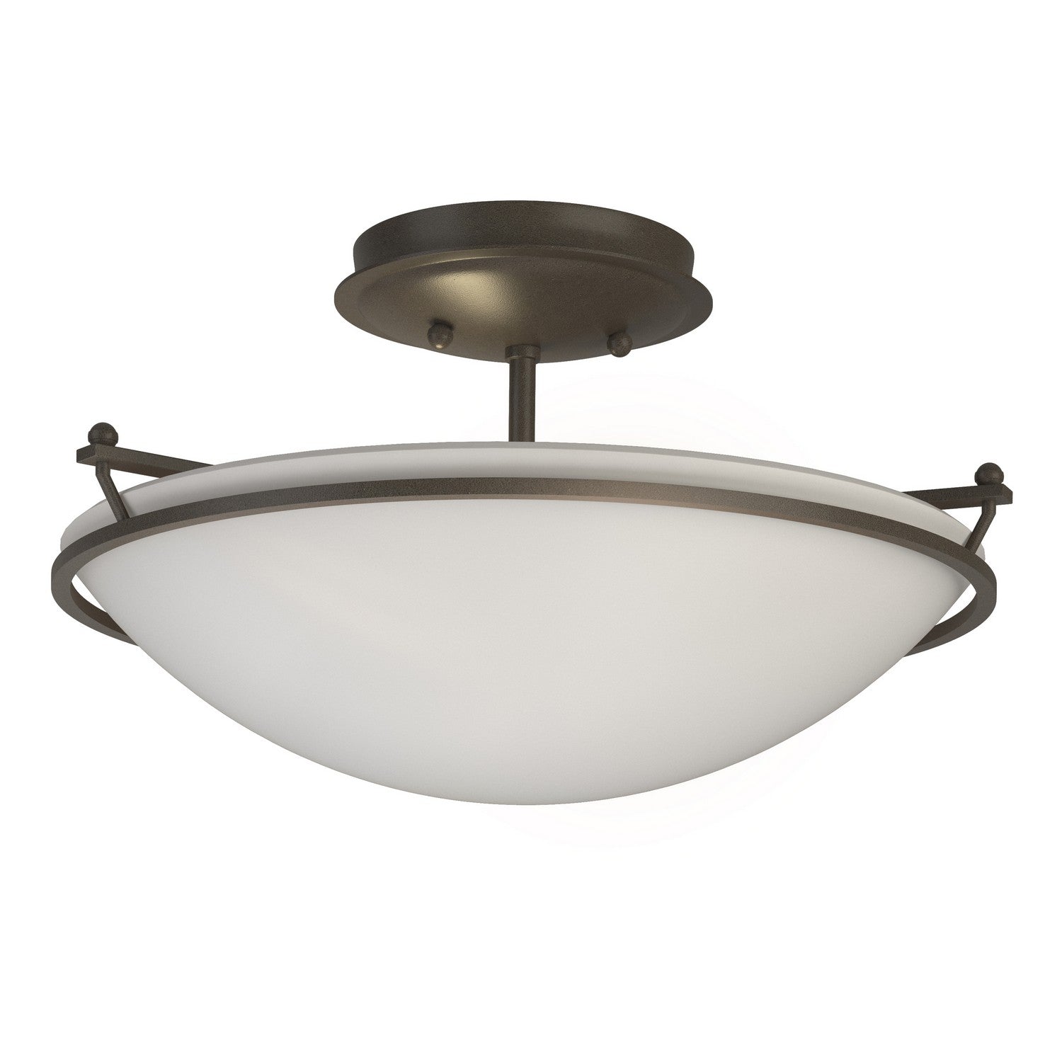 Hubbardton Forge - 124302-SKT-07-GG0047 - Two Light Semi-Flush Mount - Simple Lines - Dark Smoke
