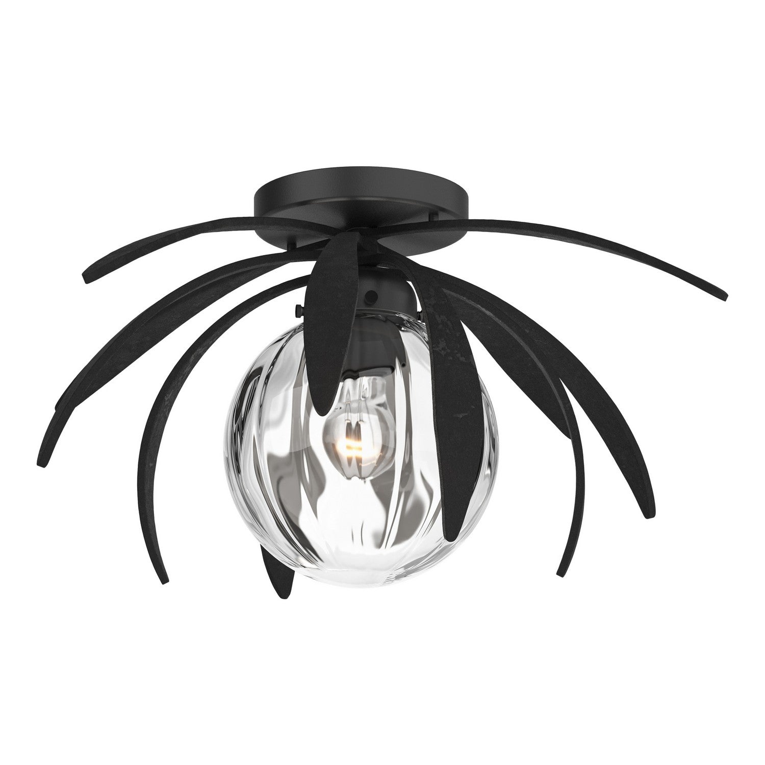 Hubbardton Forge - 124350-SKT-10-LL0631 - One Light Semi-Flush Mount - Dahlia - Black
