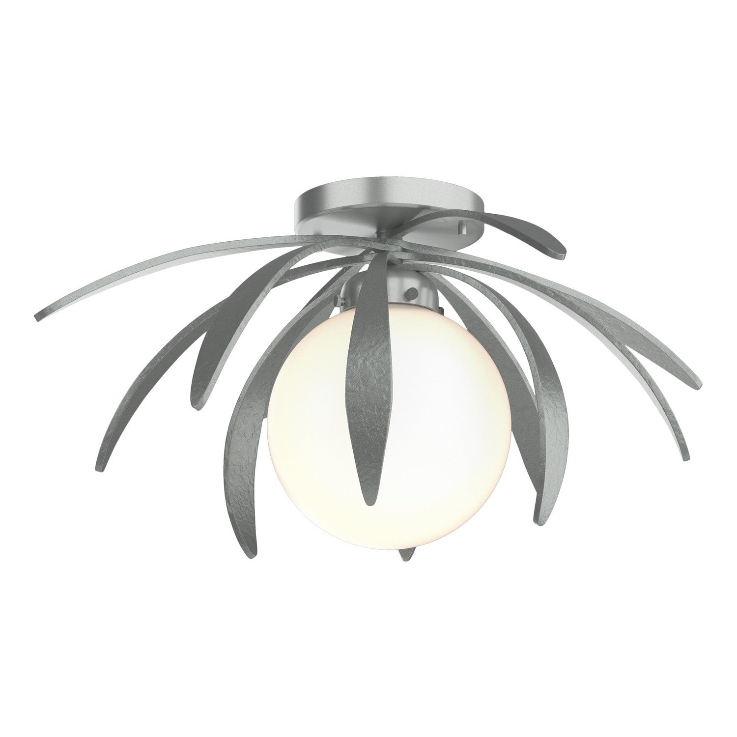 Hubbardton Forge - 124350-SKT-82-GG0631 - One Light Semi-Flush Mount - Dahlia - Vintage Platinum