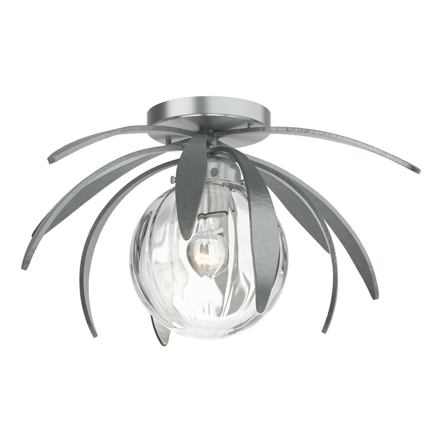 Hubbardton Forge - 124350-SKT-82-LL0631 - One Light Semi-Flush Mount - Dahlia - Vintage Platinum