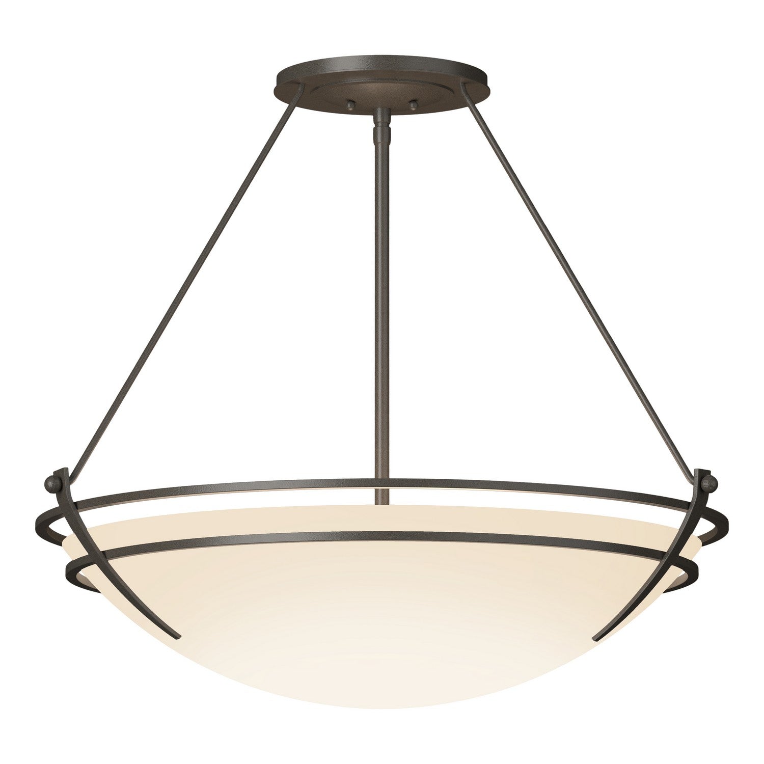 Hubbardton Forge - 124442-SKT-07-GG0054 - Three Light Semi-Flush Mount - Tryne - Dark Smoke