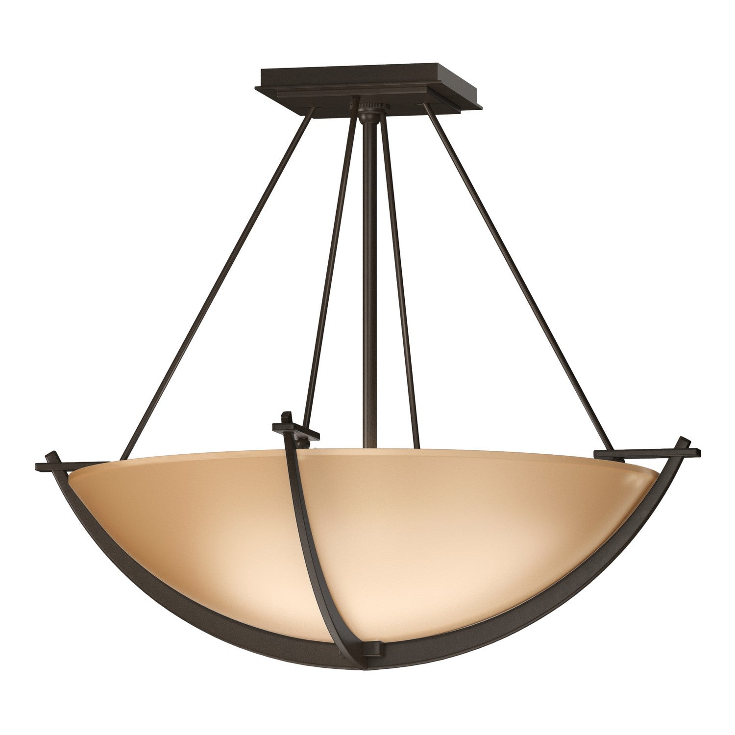 Hubbardton Forge - 124555-SKT-05-SS0020 - Three Light Semi-Flush Mount - Compass - Bronze