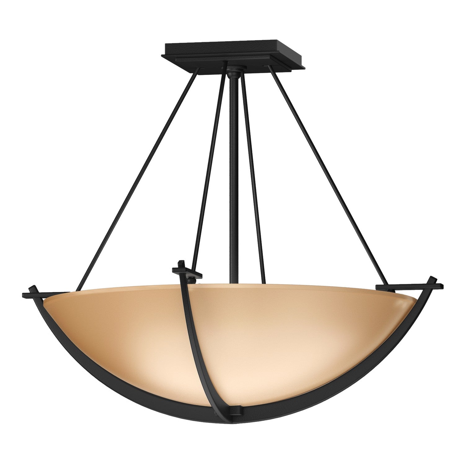 Hubbardton Forge - 124555-SKT-10-SS0020 - Three Light Semi-Flush Mount - Compass - Black
