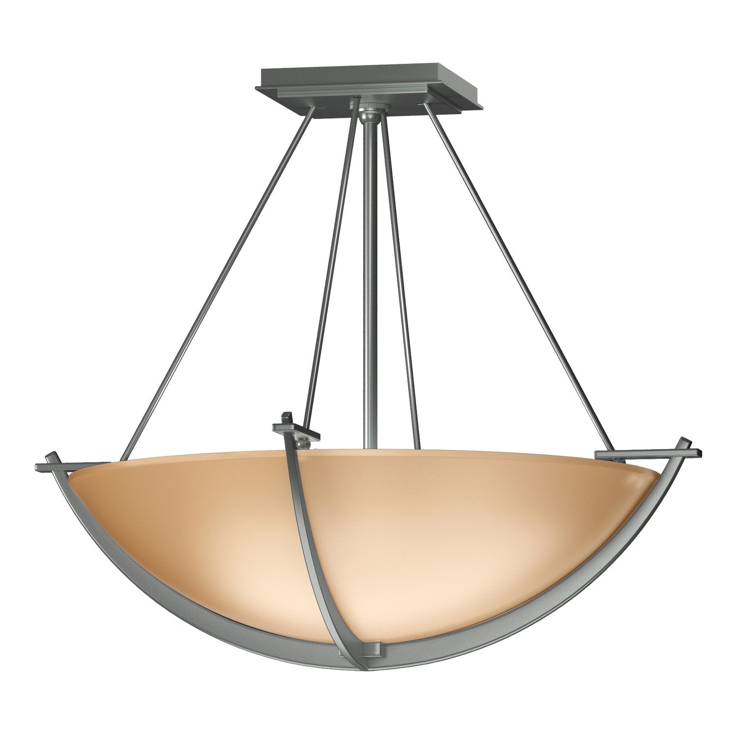 Hubbardton Forge - 124555-SKT-82-SS0020 - Three Light Semi-Flush Mount - Compass - Vintage Platinum