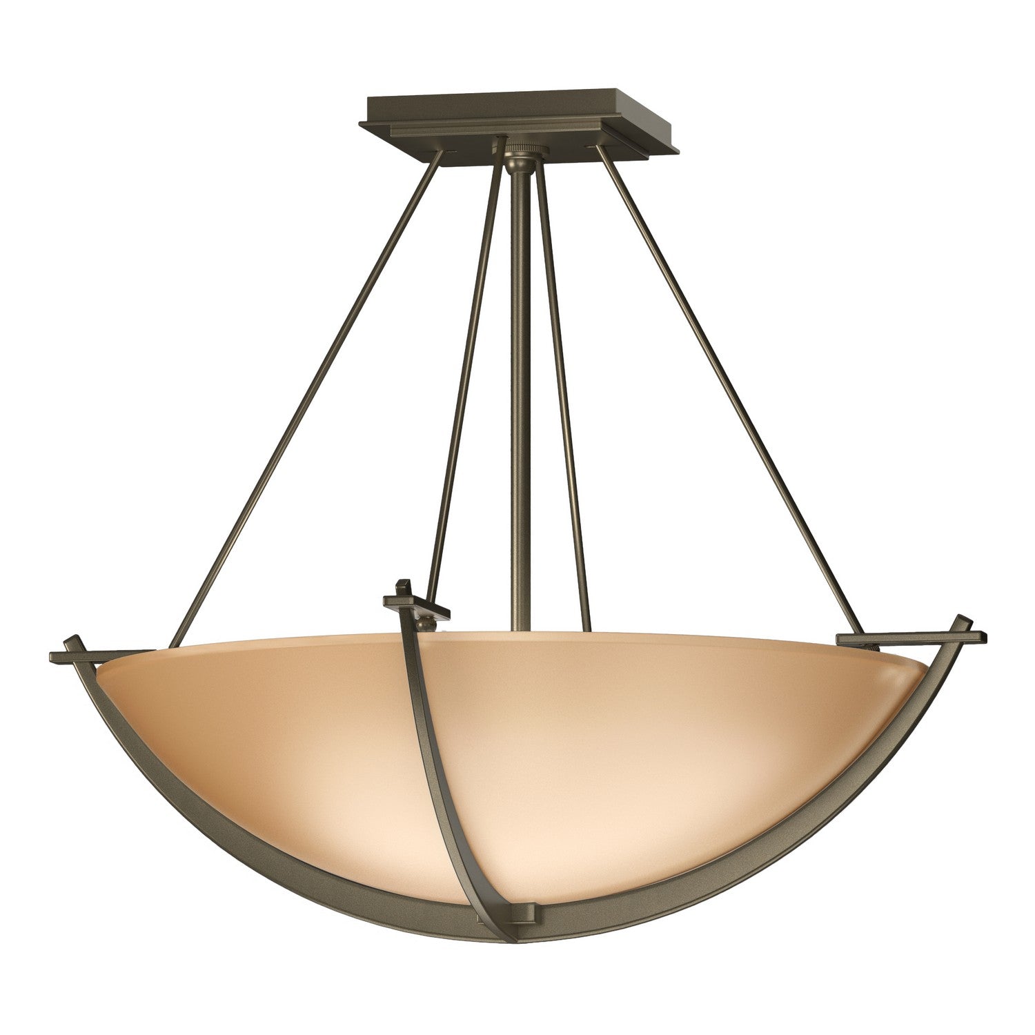 Hubbardton Forge - 124555-SKT-84-SS0020 - Three Light Semi-Flush Mount - Compass - Soft Gold
