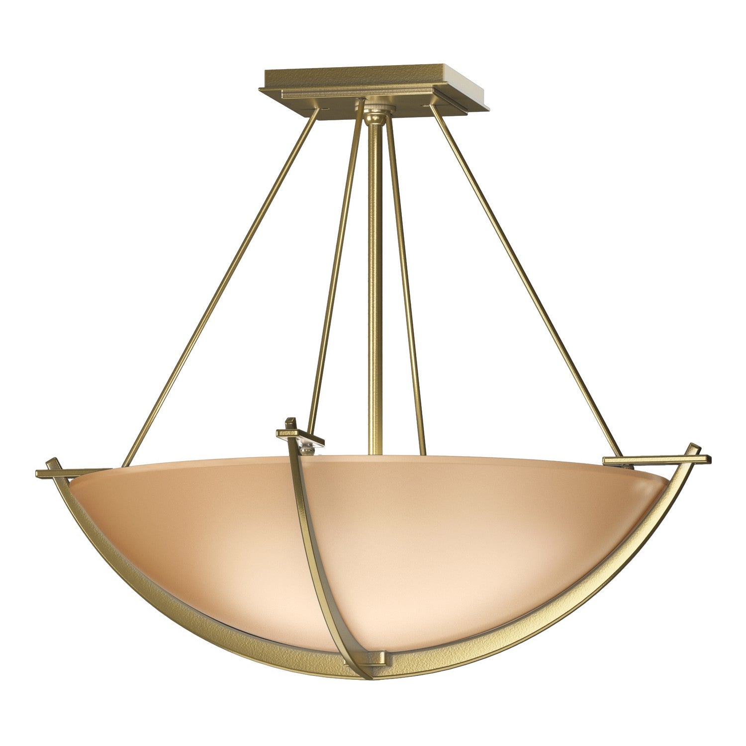 Hubbardton Forge - 124555-SKT-86-SS0020 - Three Light Semi Flush Mount - Compass - Modern Brass