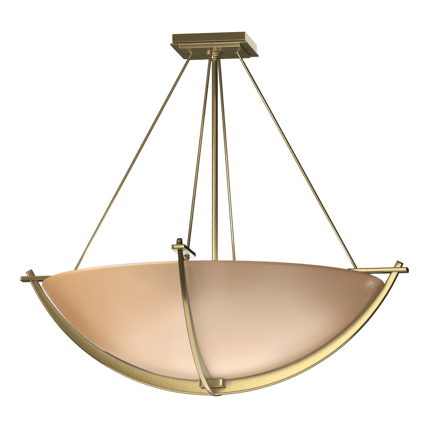 Hubbardton Forge - 124560-SKT-86-SS0054 - Three Light Semi Flush Mount - Compass - Modern Brass