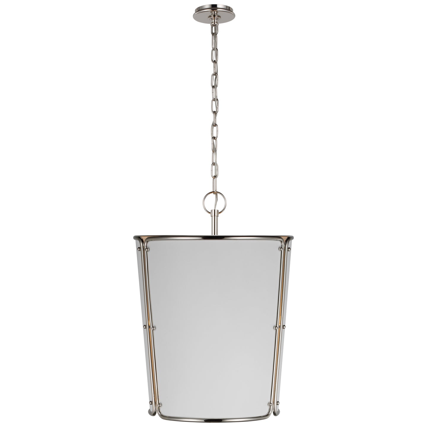 Visual Comfort Signature - S 5647PN-WHT - Three Light Pendant - Hastings - Polished Nickel