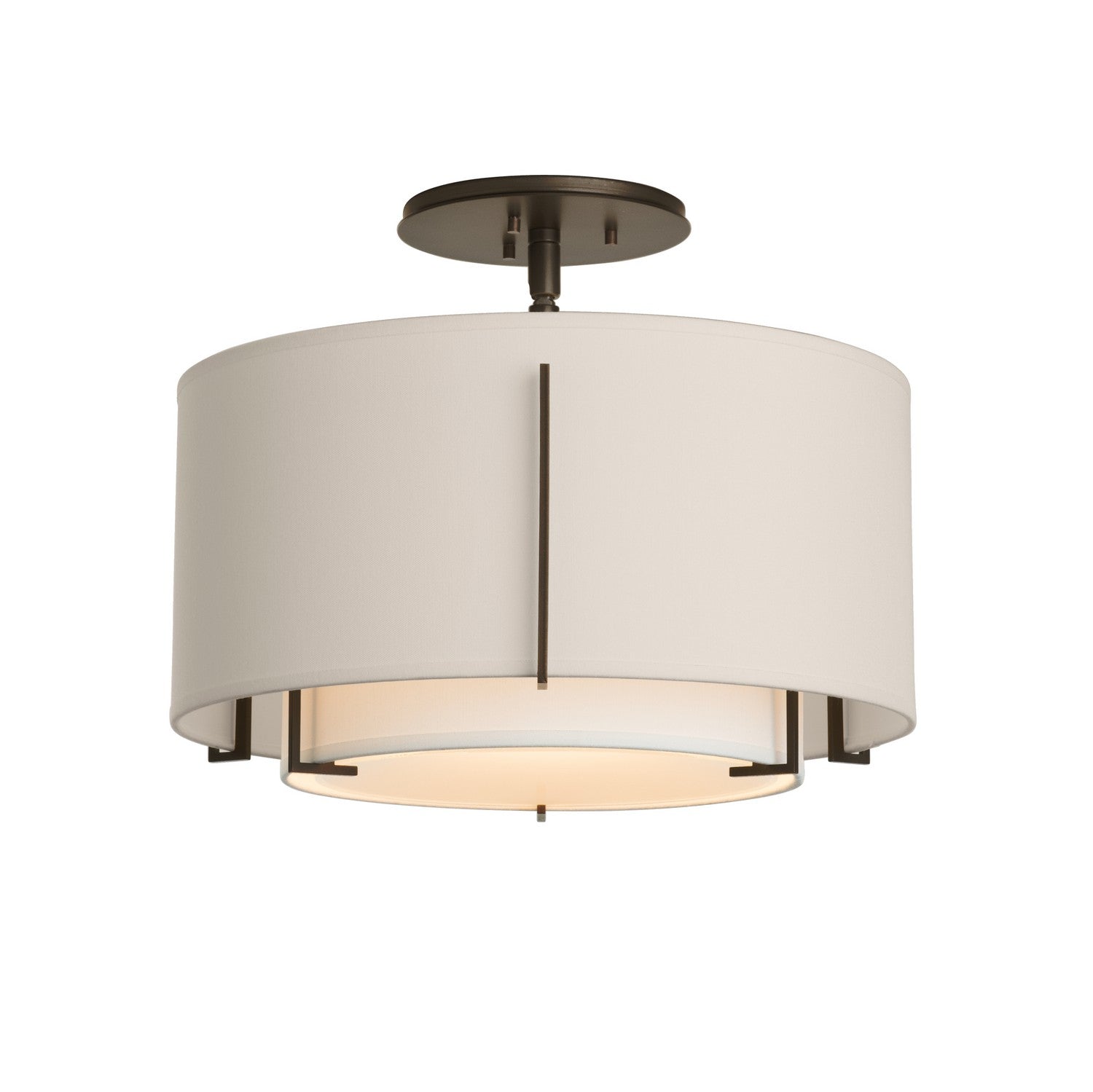 Hubbardton Forge - 126501-SKT-14-SF1099-SE1590 - One Light Semi-Flush Mount - Exos - Oil Rubbed Bronze