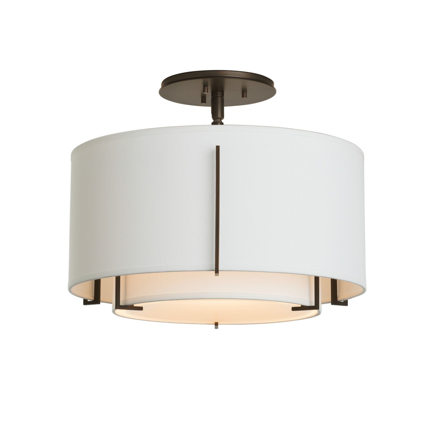 Hubbardton Forge - 126501-SKT-14-SF1099-SF1590 - One Light Semi-Flush Mount - Exos - Oil Rubbed Bronze