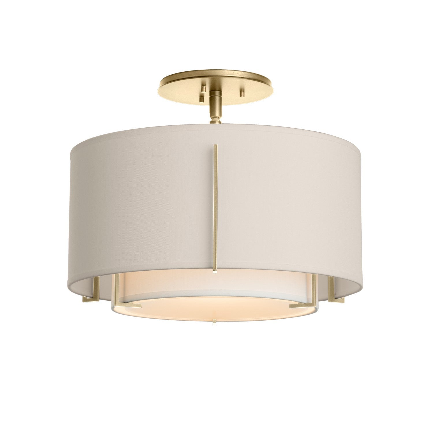 Hubbardton Forge - 126501-SKT-86-SF1099-SE1590 - One Light Semi-Flush Mount - Exos - Modern Brass