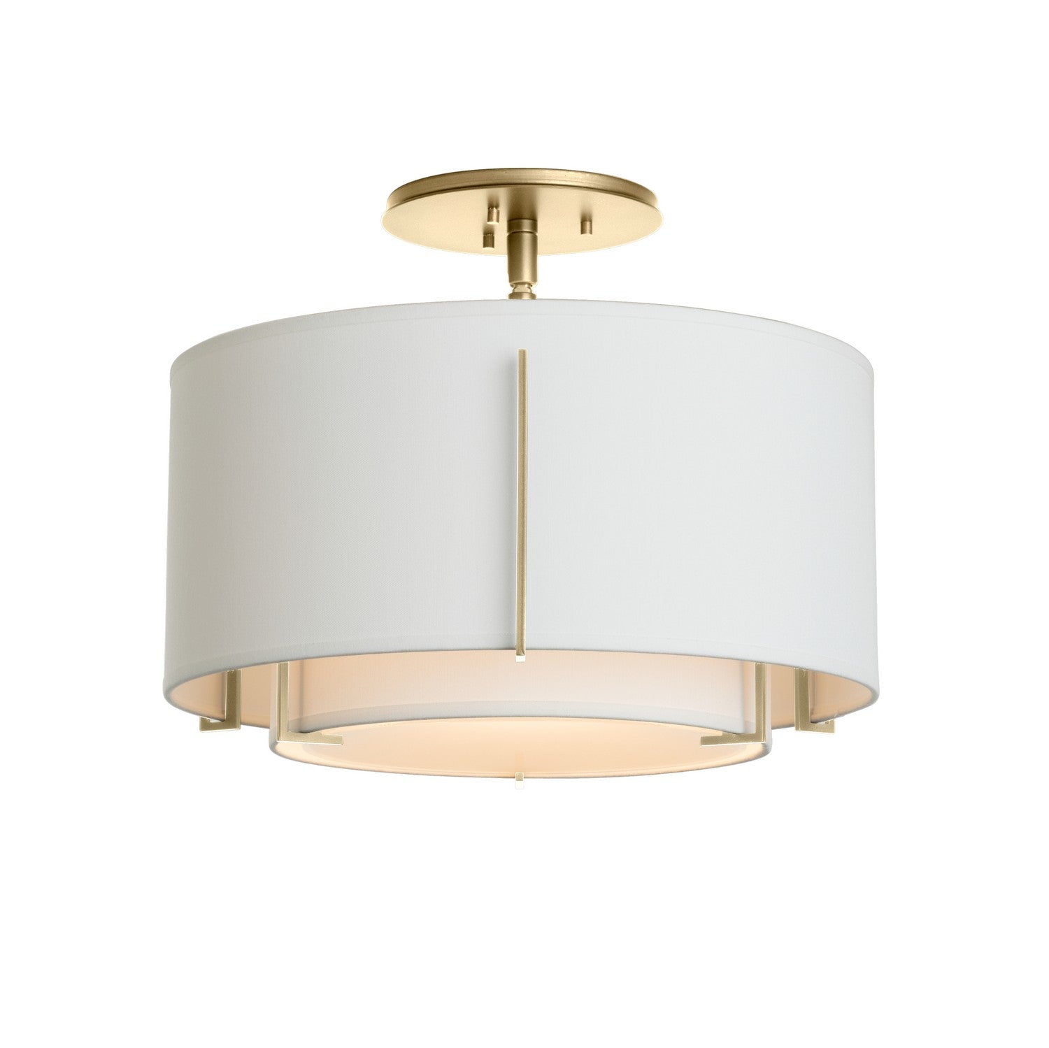 Hubbardton Forge - 126501-SKT-86-SF1099-SF1590 - One Light Semi-Flush Mount - Exos - Modern Brass