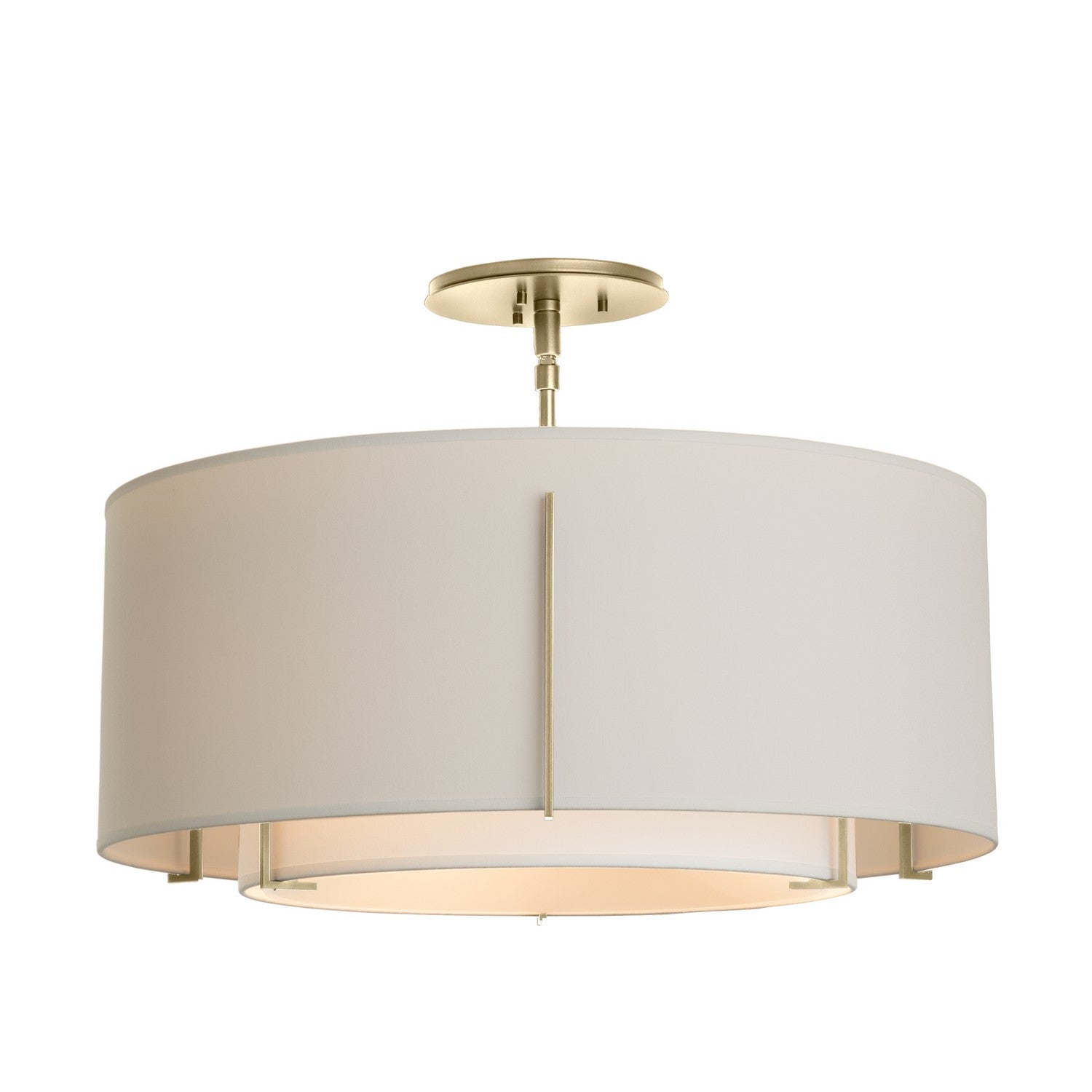 Hubbardton Forge - 126503-SKT-86-SF1590-SE2290 - Three Light Semi Flush Mount - Exos - Modern Brass
