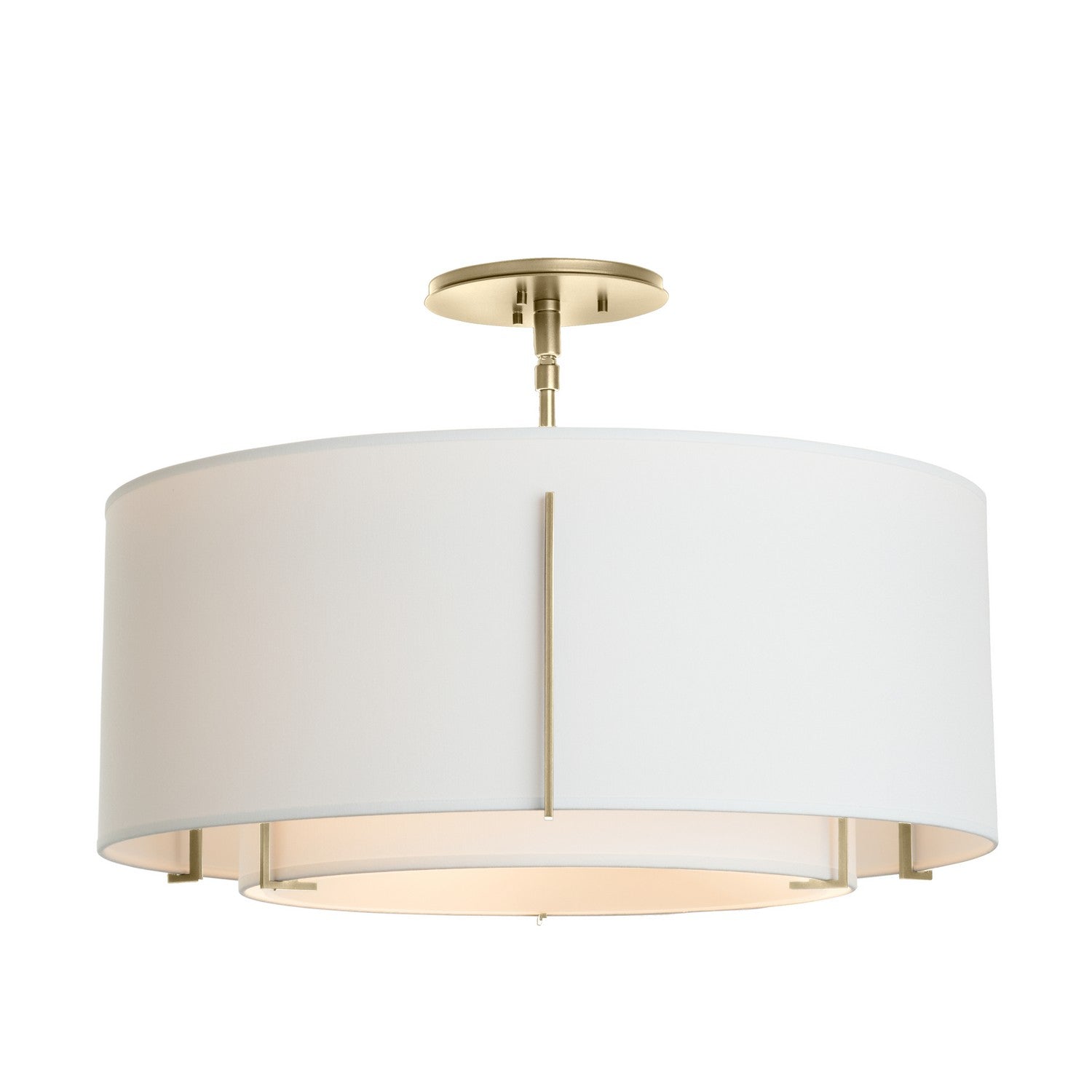Hubbardton Forge - 126503-SKT-86-SF1590-SF2290 - Three Light Semi Flush Mount - Exos - Modern Brass