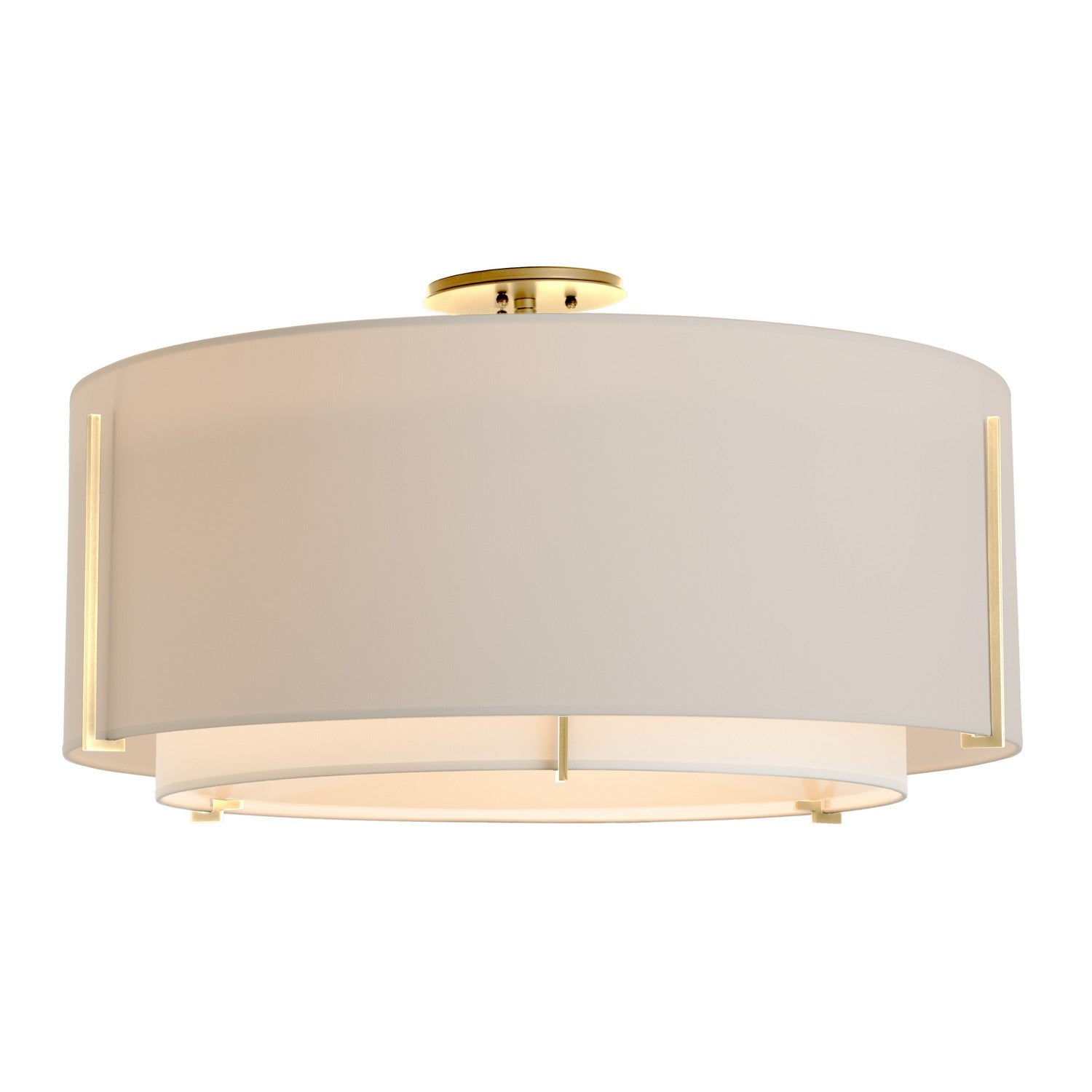 Hubbardton Forge - 126505-SKT-86-SF2290-SE2899 - Three Light Semi Flush Mount - Exos - Modern Brass
