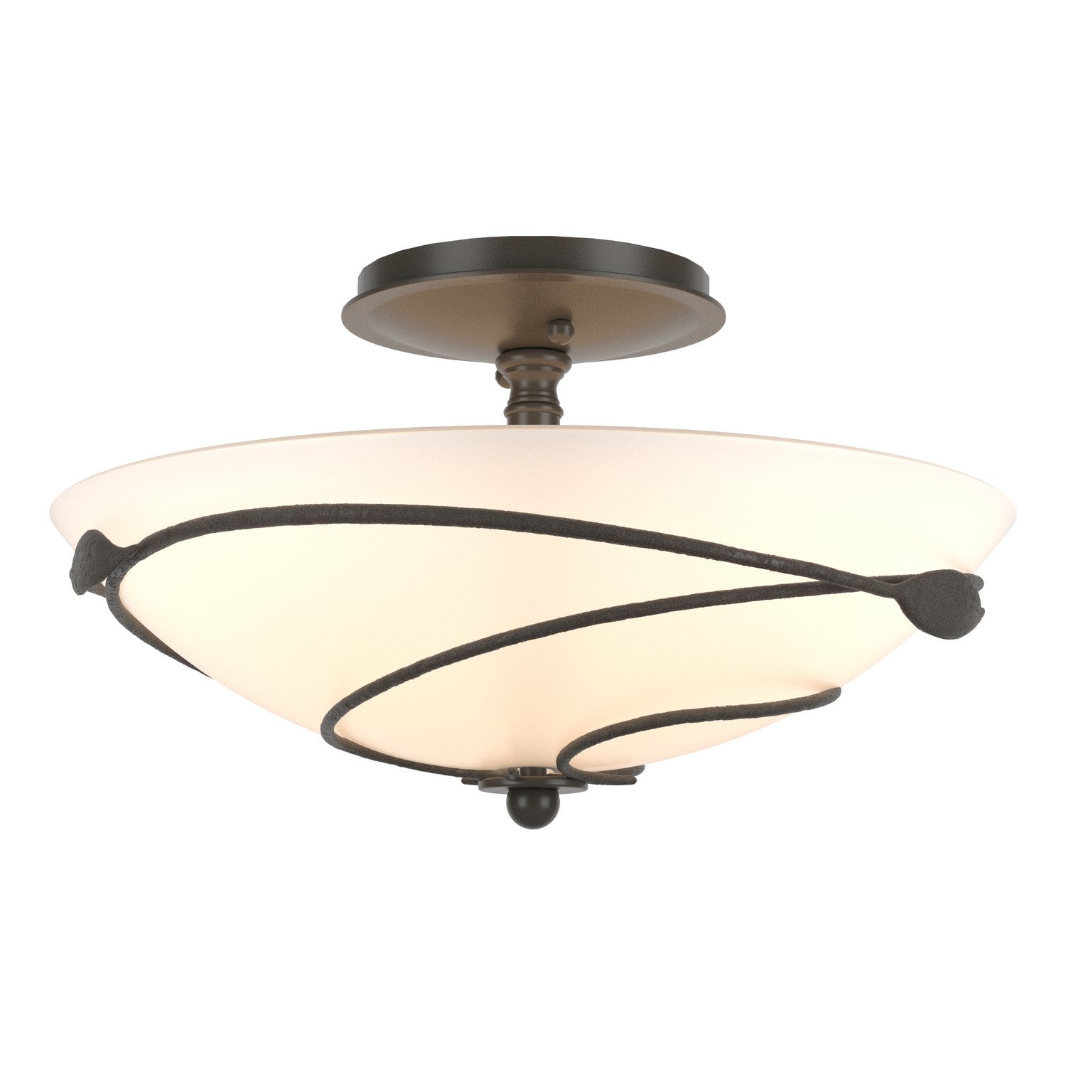 Hubbardton Forge - 126712-SKT-07-GG0048 - Two Light Semi-Flush Mount - Leaf - Dark Smoke