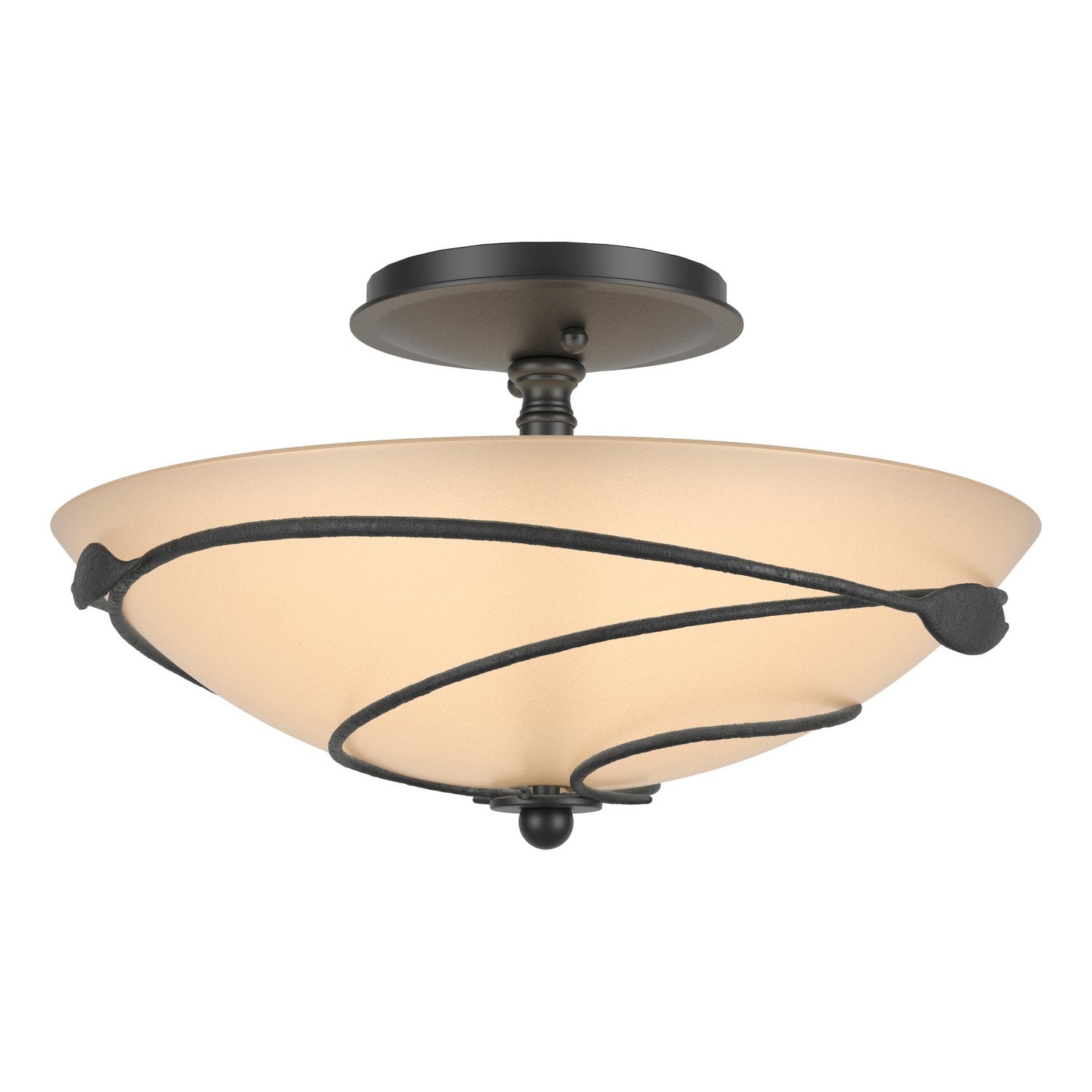 Hubbardton Forge - 126712-SKT-10-SS0048 - Two Light Semi-Flush Mount - Leaf - Black