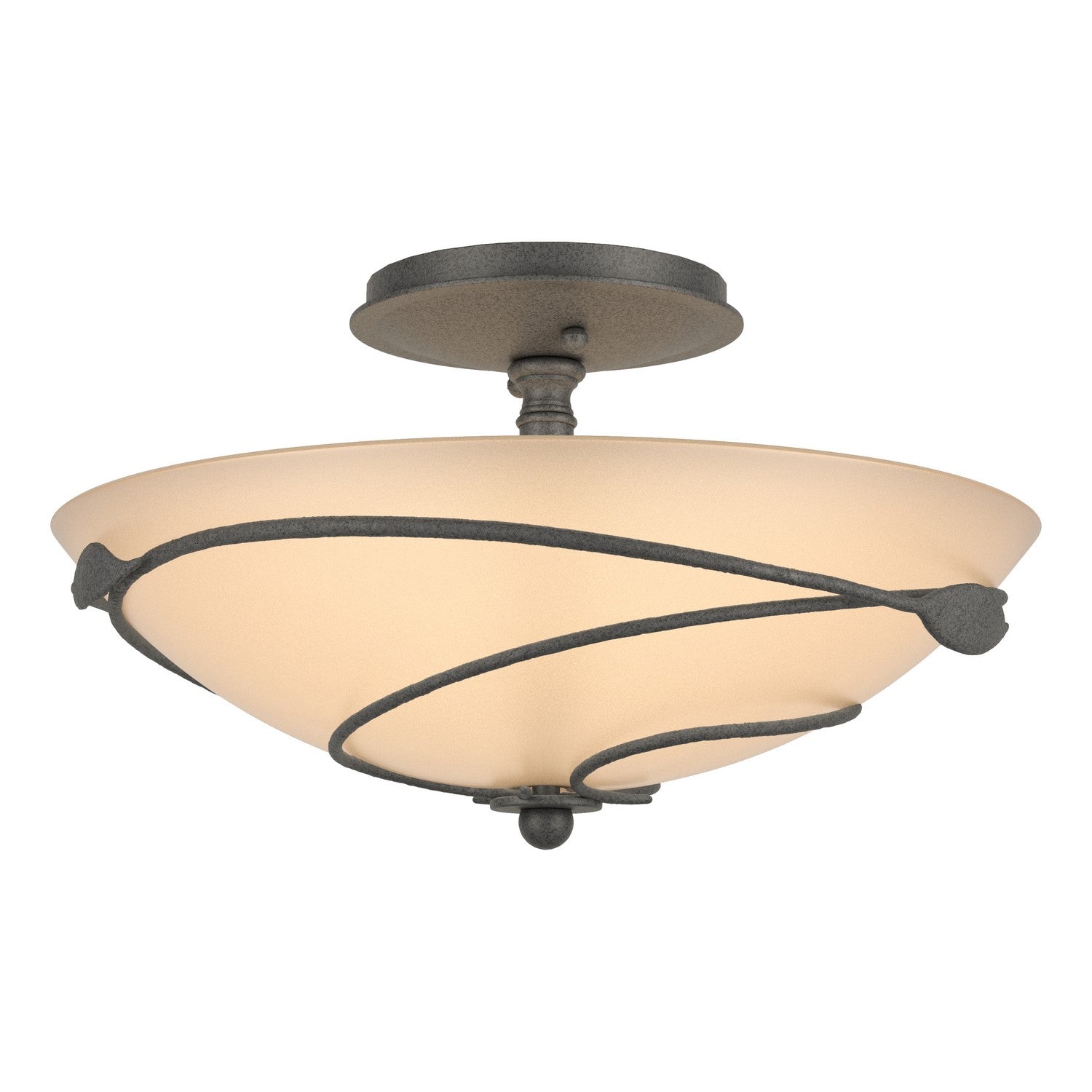 Hubbardton Forge - 126712-SKT-20-SS0048 - Two Light Semi-Flush Mount - Leaf - Natural Iron