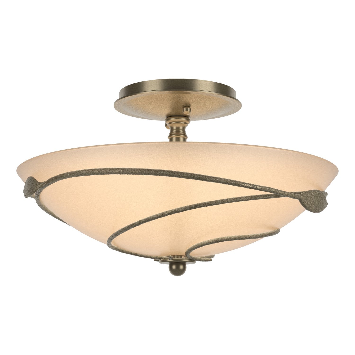 Hubbardton Forge - 126712-SKT-84-SS0048 - Two Light Semi-Flush Mount - Leaf - Soft Gold