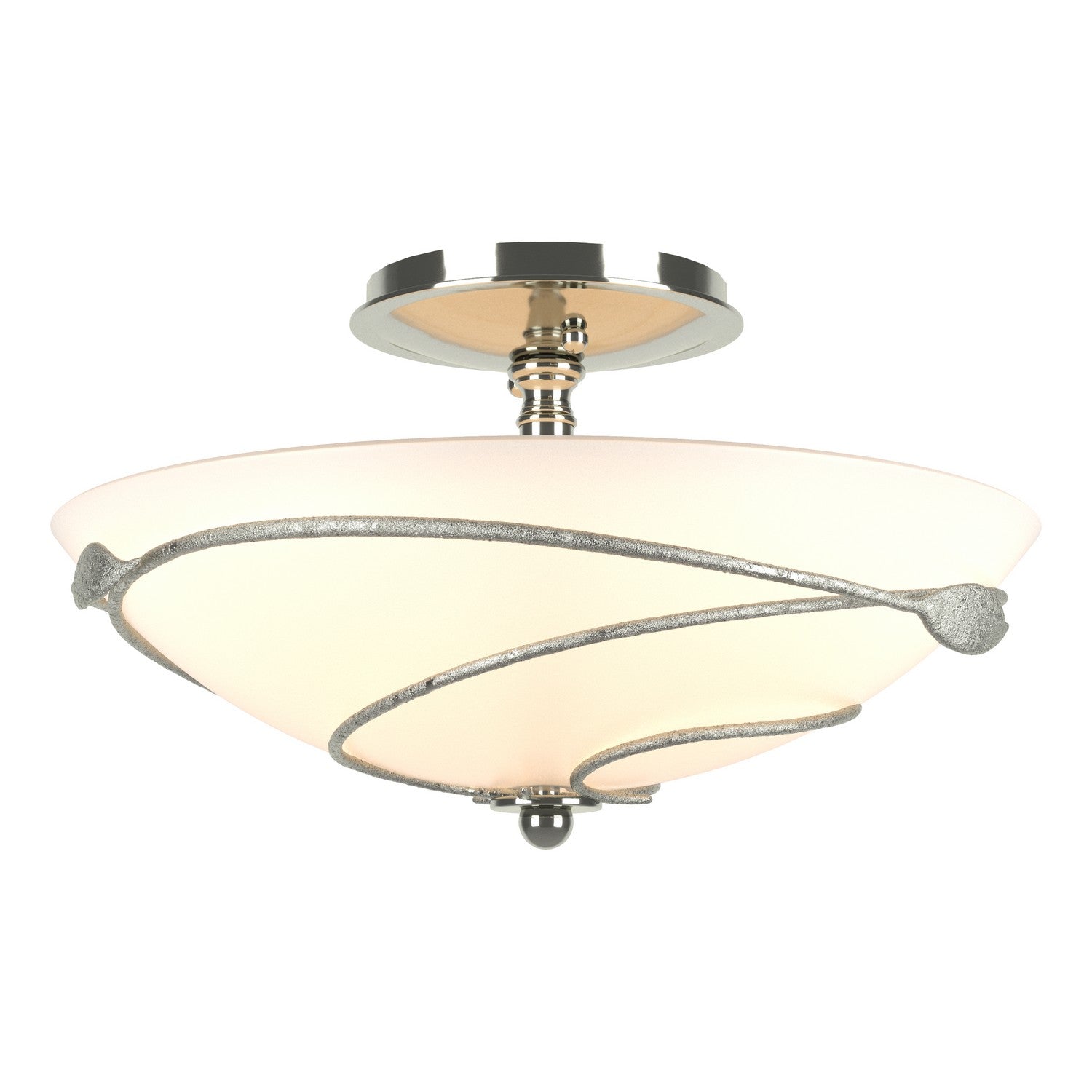 Hubbardton Forge - 126712-SKT-85-GG0048 - Two Light Semi-Flush Mount - Leaf - Sterling